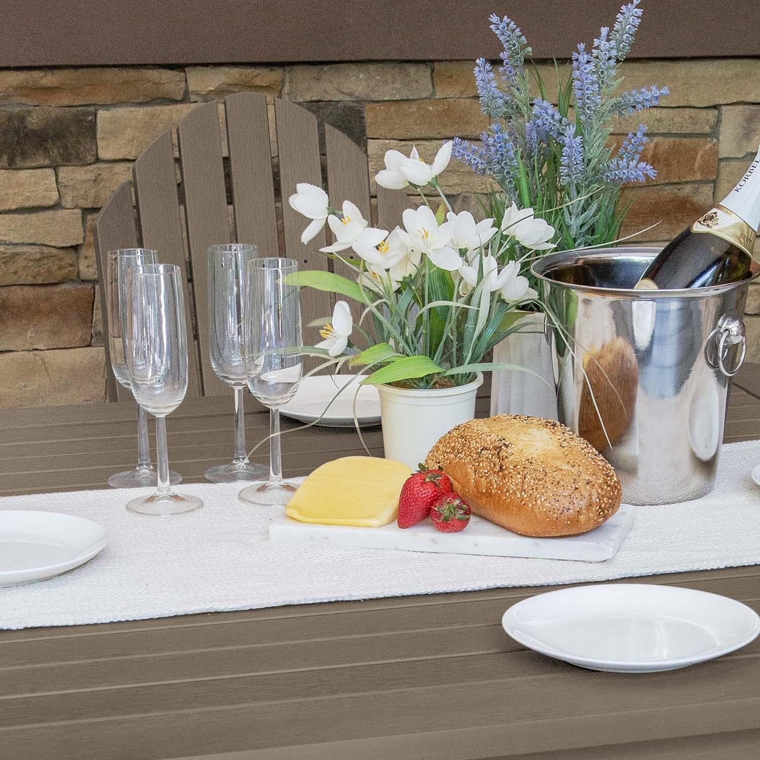 Dream Bay 5 Pc Square Counter-Height Dining Set in Woodland Brown by Lakeview Outdoor Designs - Close Up - Detail thumbnail