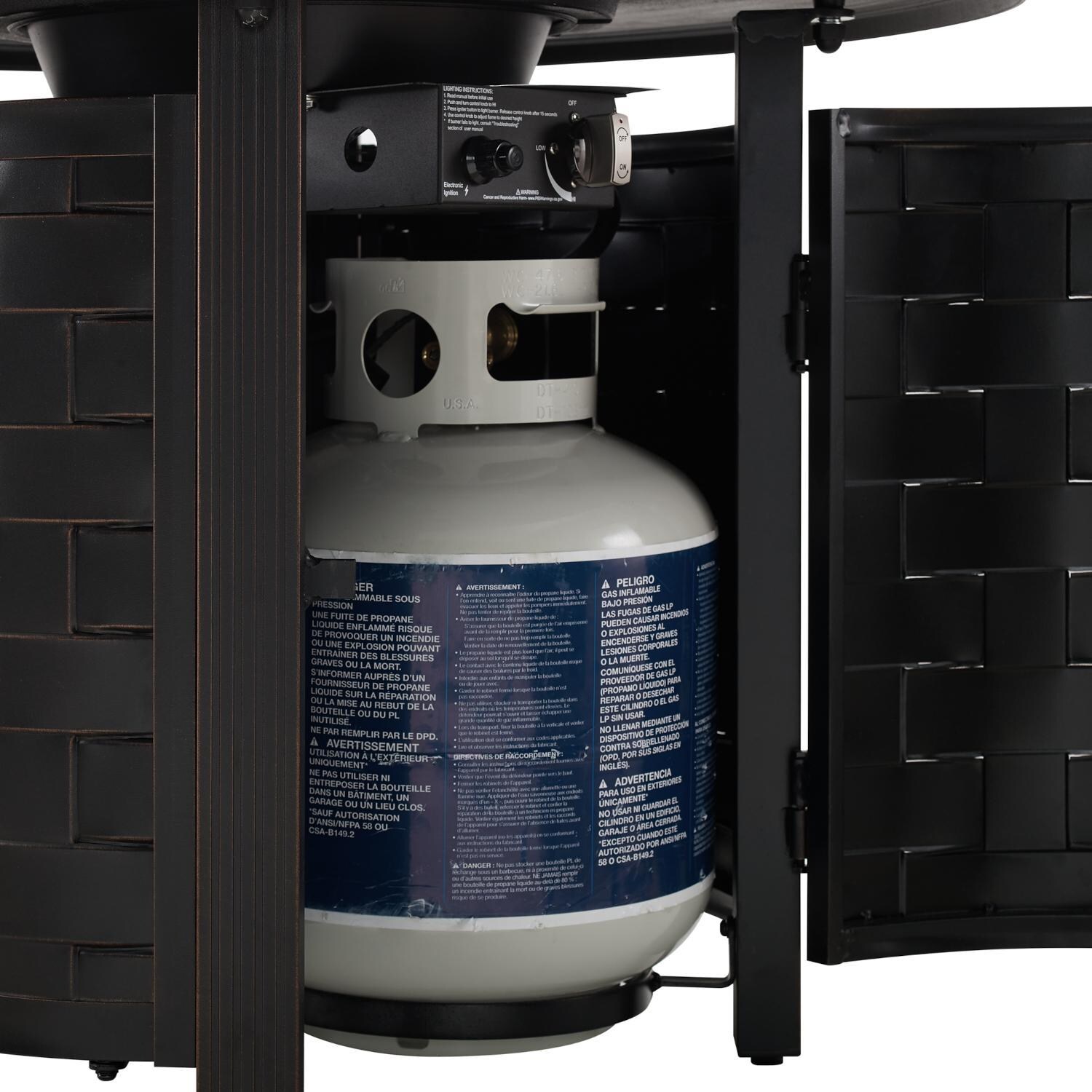 Ultimate Patio 63687 Magnolia Way 34-Inch Round Aluminum Propane Gas Fire Pit - Tank Storage thumbnail