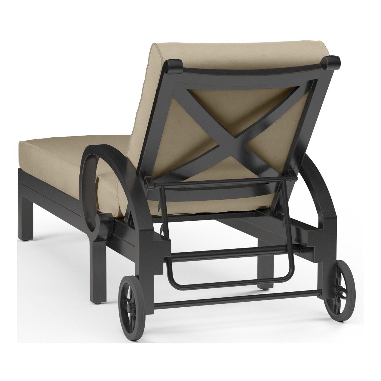 Monterey Chaise Lounge in Copper/Linen Stone w/ Selt Welt by Sunset West - Rear View - White Background thumbnail