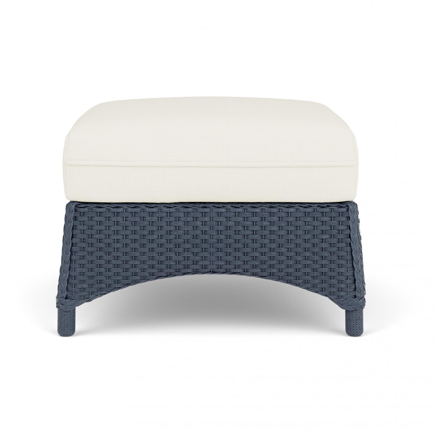Mandalay Lloyd Loom Ottoman in Denim Blue/Sailcloth Salt by Lloyd Flanders