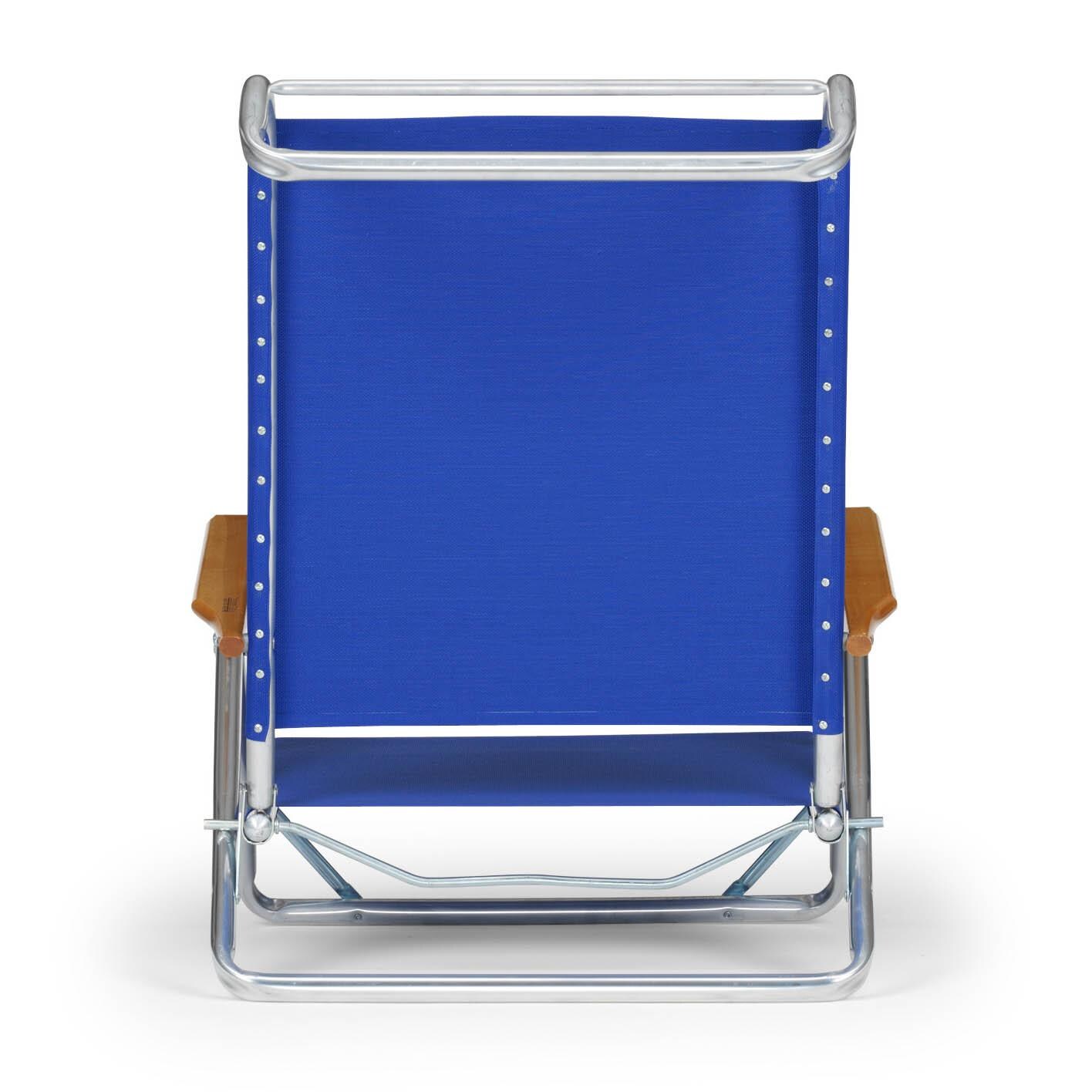 Original Mini-Sun Folding Aluminum Beach Chair By Telescope Casual - Back View (Shown in Cobalt) thumbnail
