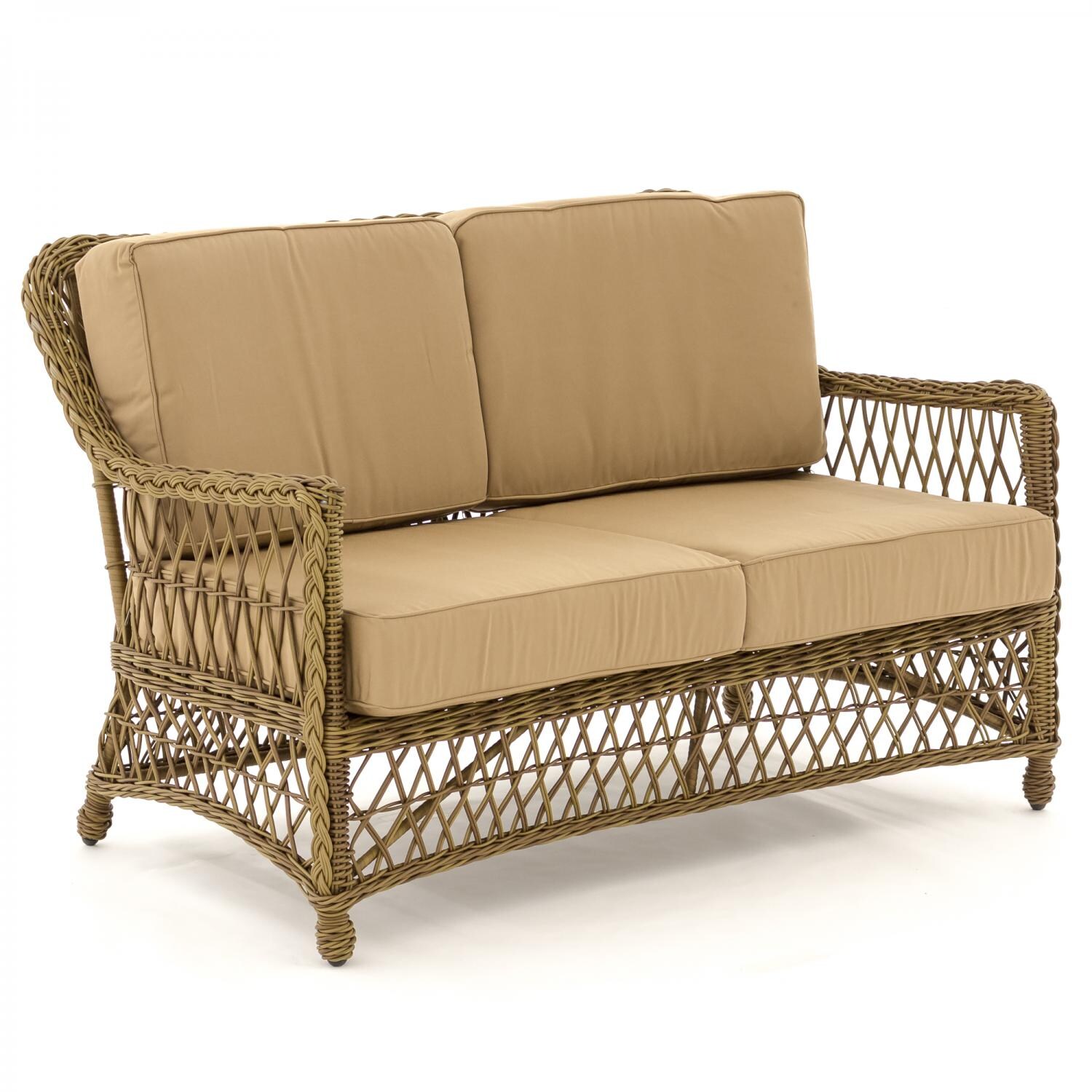 Everglades Honey Resin Wicker Patio Loveseat By Lakeview Outdoor Designs BBQGuys