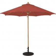 Galtech 9 Ft. Octagonal Hardwood Patio Market Umbrella W/ Pulley - Teak W/ Sunbrella Canvas Henna Canopy image