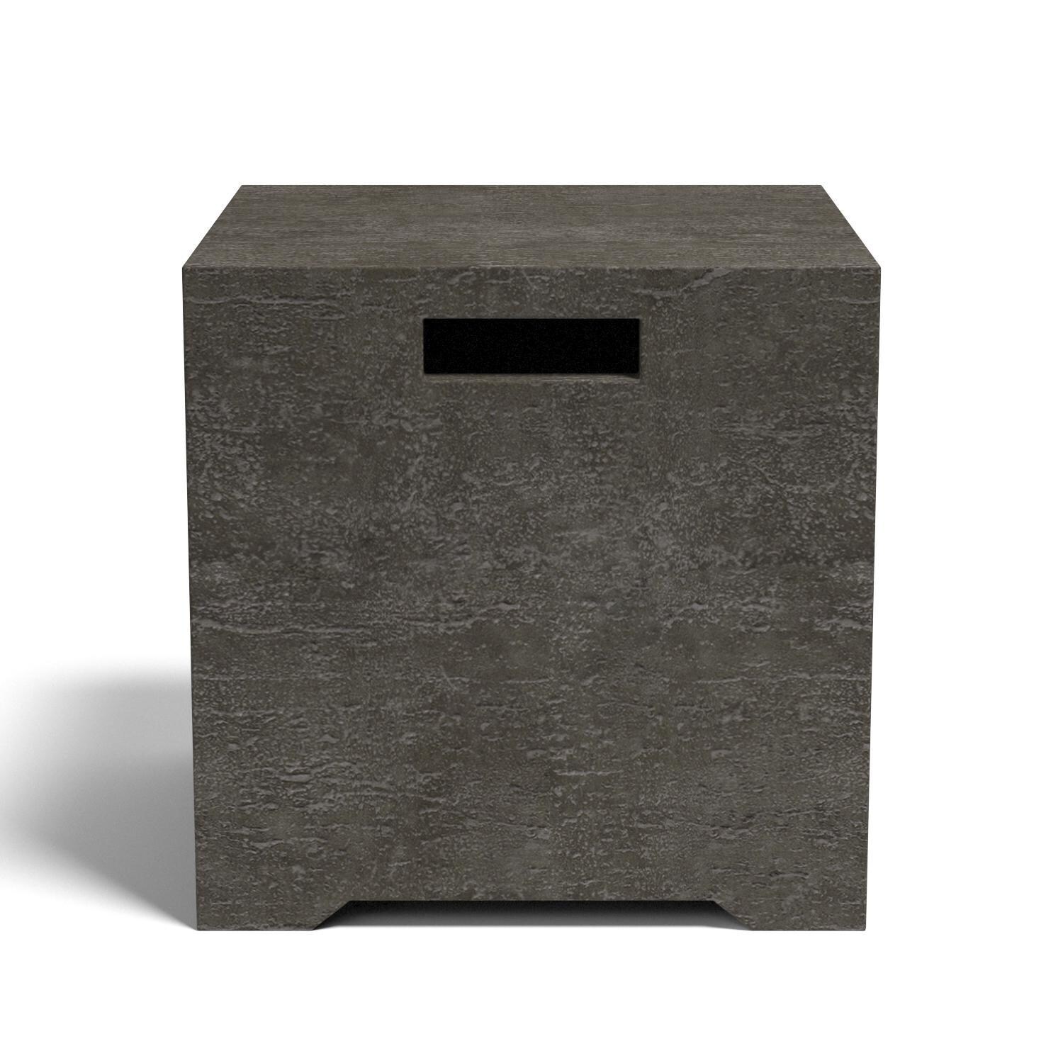 Sunset West - SW6003-DTC - Bazaar 20-Inch Square GFRC Patio Tank Cover - Graphite - Front View thumbnail