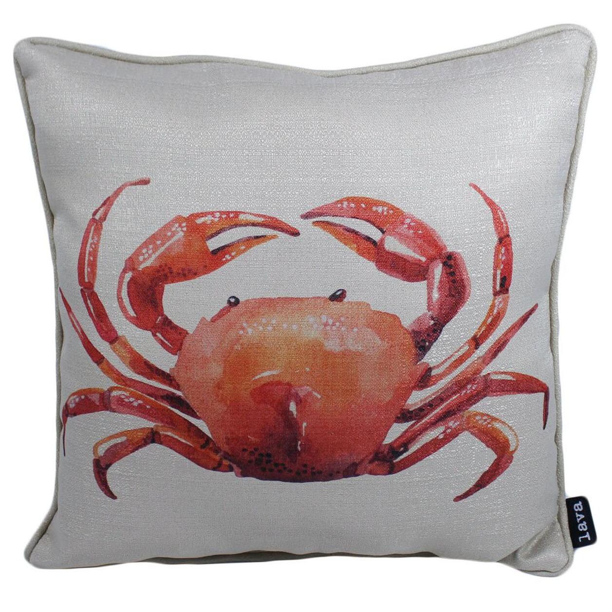 Coral Crab Outdoor Throw Pillow W/ Piping By Lava Pillows - 17 X 17