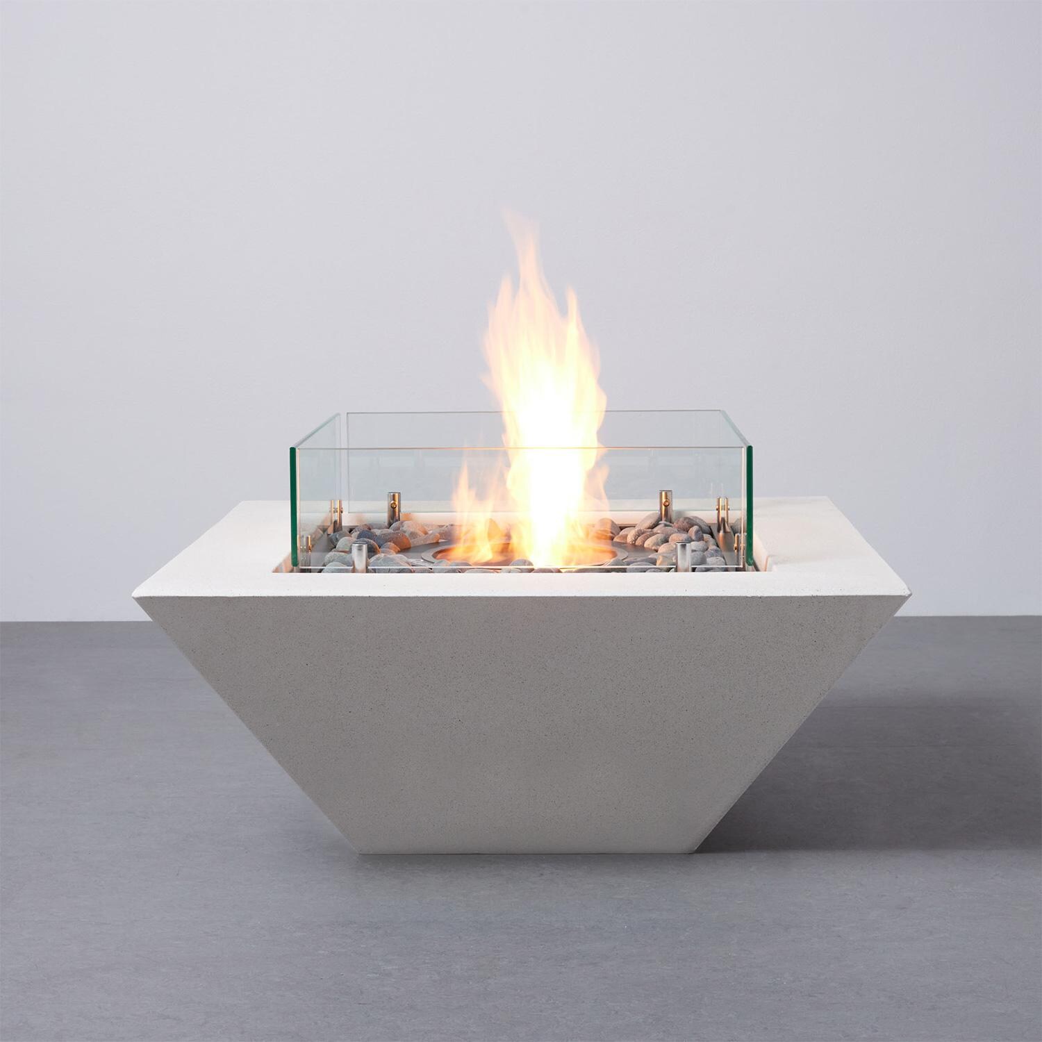 TerraFlame Wedge Bioethanol Fire Pit - White thumbnail