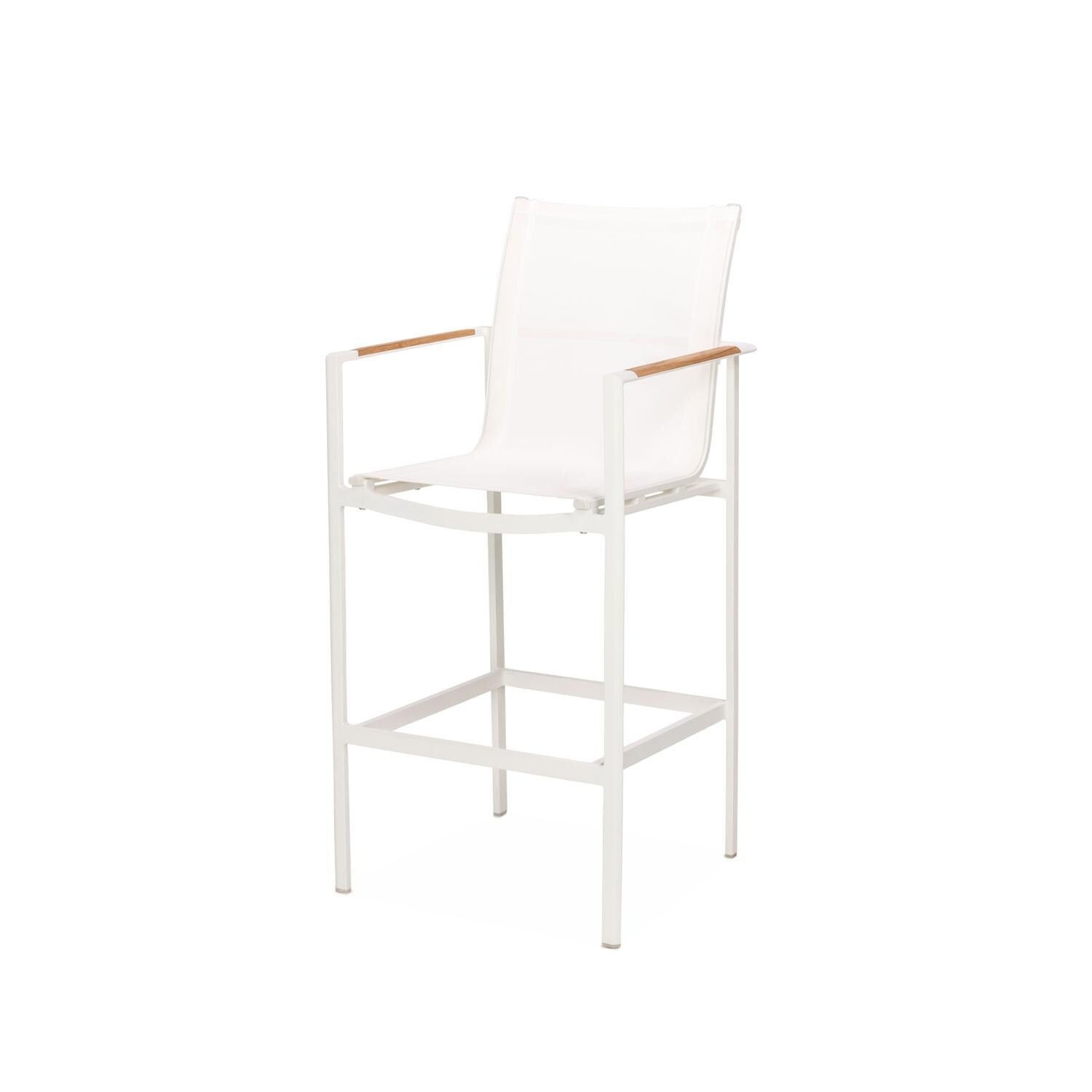 Teak + Table St Barts Aluminum Bar Chair in White - White Background thumbnail