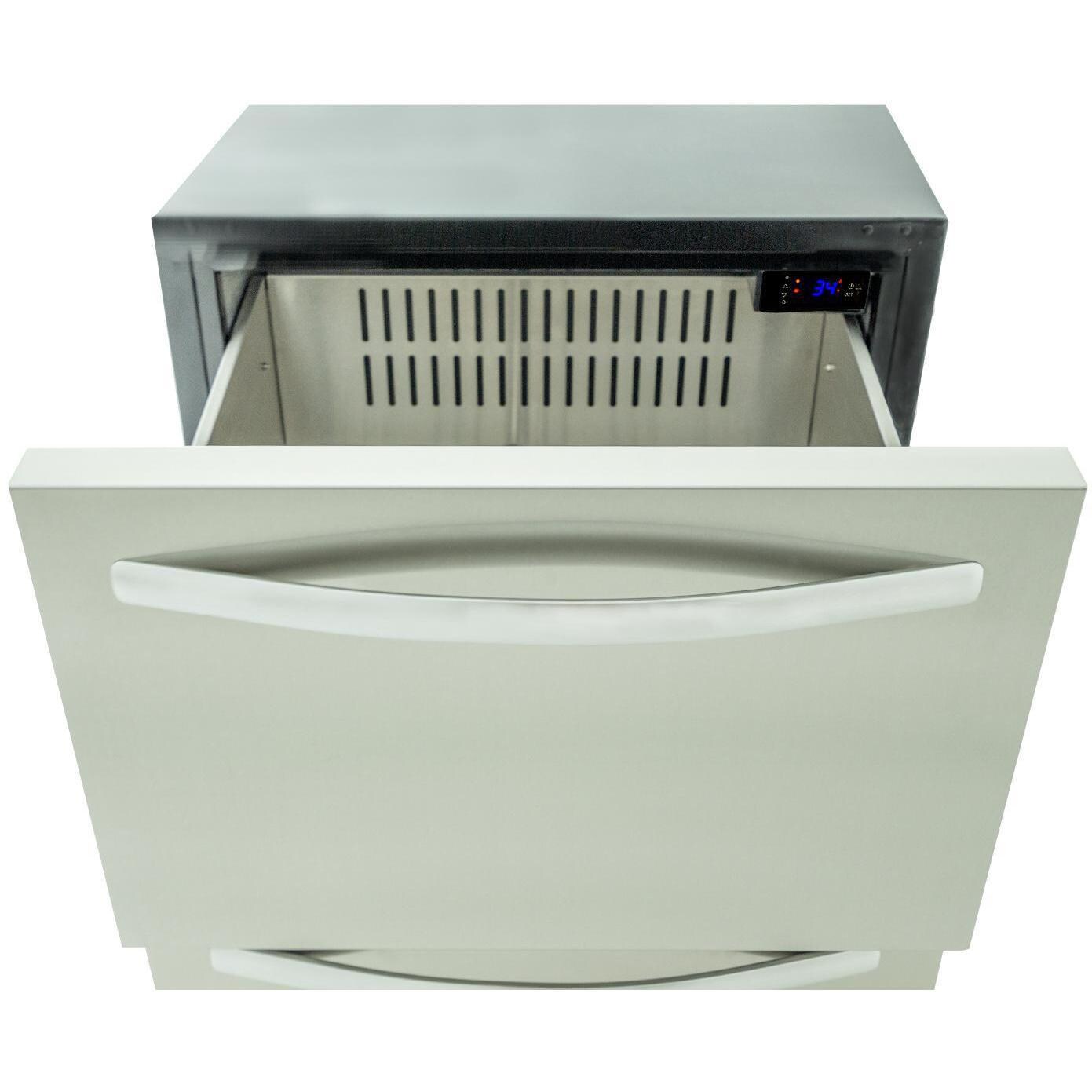 Blaze BLZ-SSRF-DBDR5.1 - 5.1 Cu. Ft. Outdoor Rated Stainless Steel Double Drawer Refrigerator - Top Drawer Open thumbnail