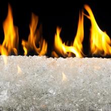 Peterson Real Fyre 30-Inch Star Fire Indoor/Outdoor See-Thru Fire Glass Set With Vented Natural Gas Stainless G45 Burner - Match Light image