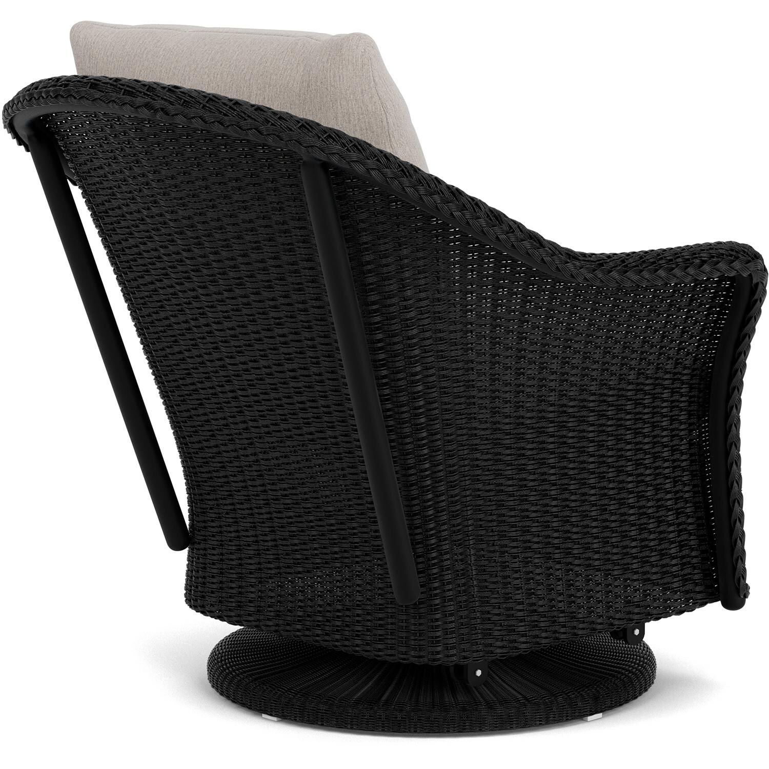 Lloyd Flanders Weekend Retreat Swivel Glider Lounge Chair in Ebony Finish W/ Remy Cloud Fabric - Back Right thumbnail