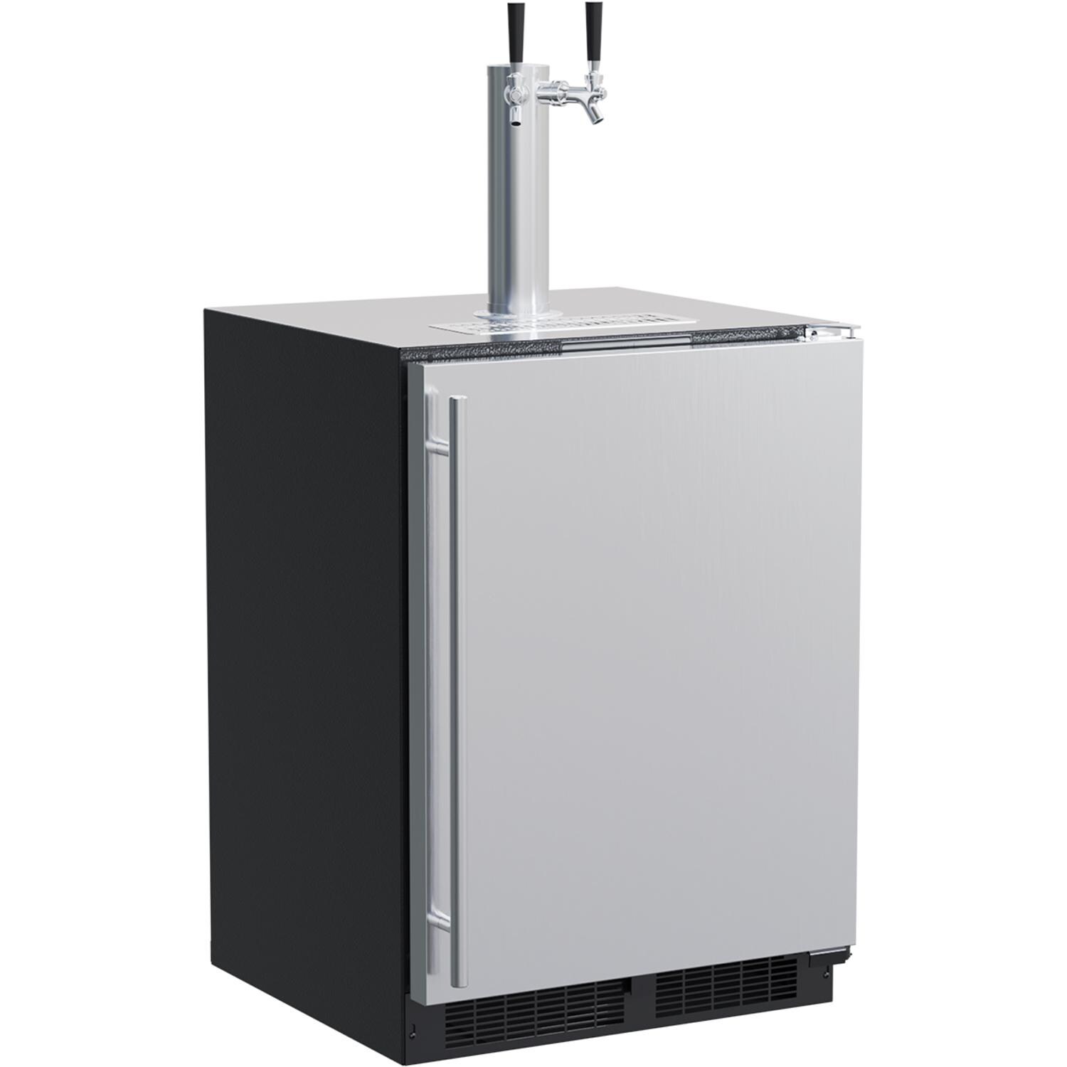 Marvel 24-Inch 5.7 Cu. Ft. Built-in Twin Tap Beer Dispenser - Stainless Steel - MLKR224SS01A