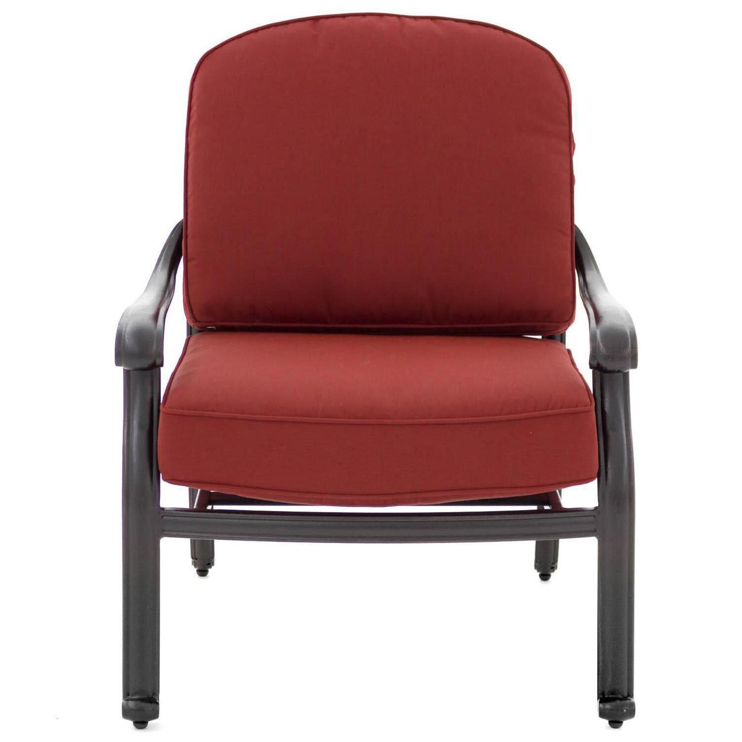 Villa Flora 3 Piece Cast Aluminum Patio Seating Set - Club Chair Front View thumbnail