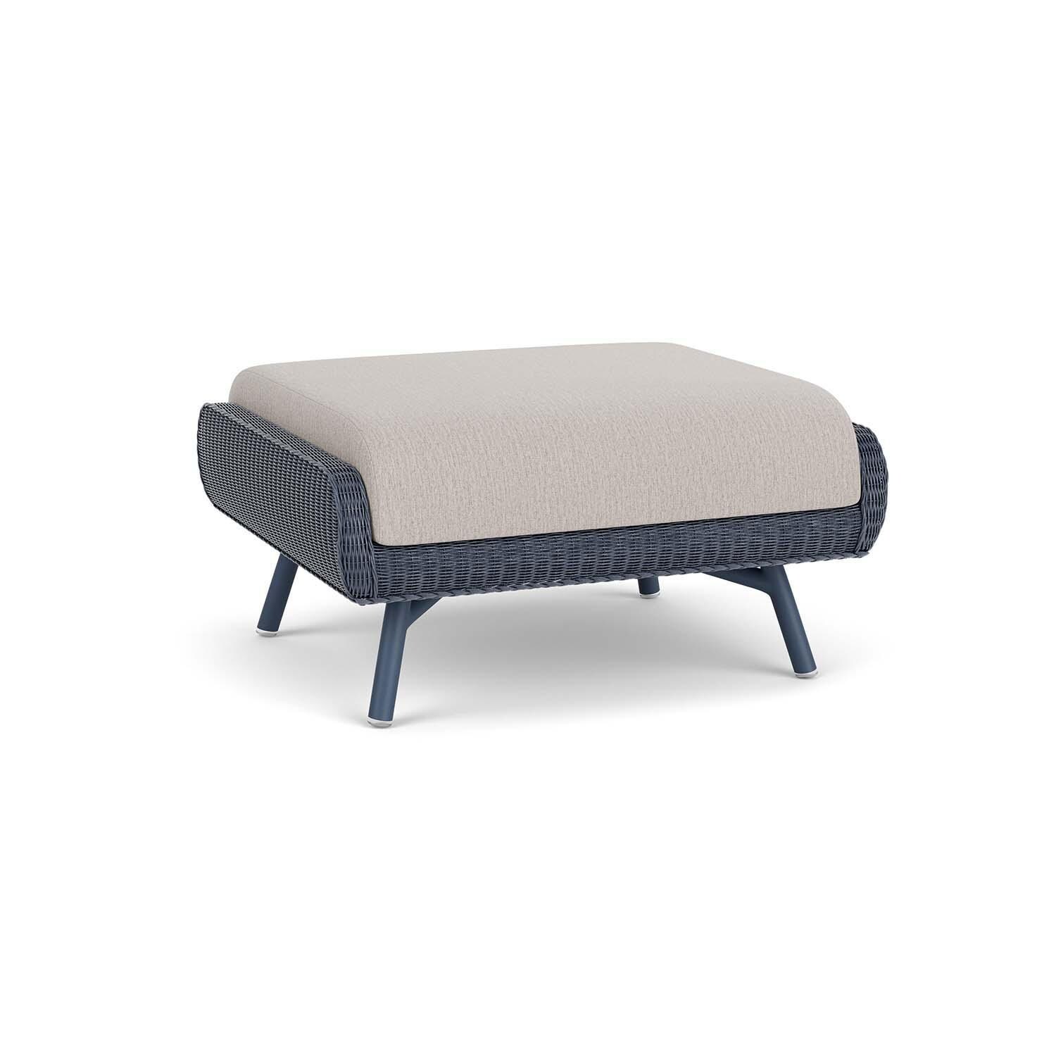 Lloyd Flanders Essence Ottoman W/Remy Cloud Fabric - Denim Blue Finish - Back Left thumbnail