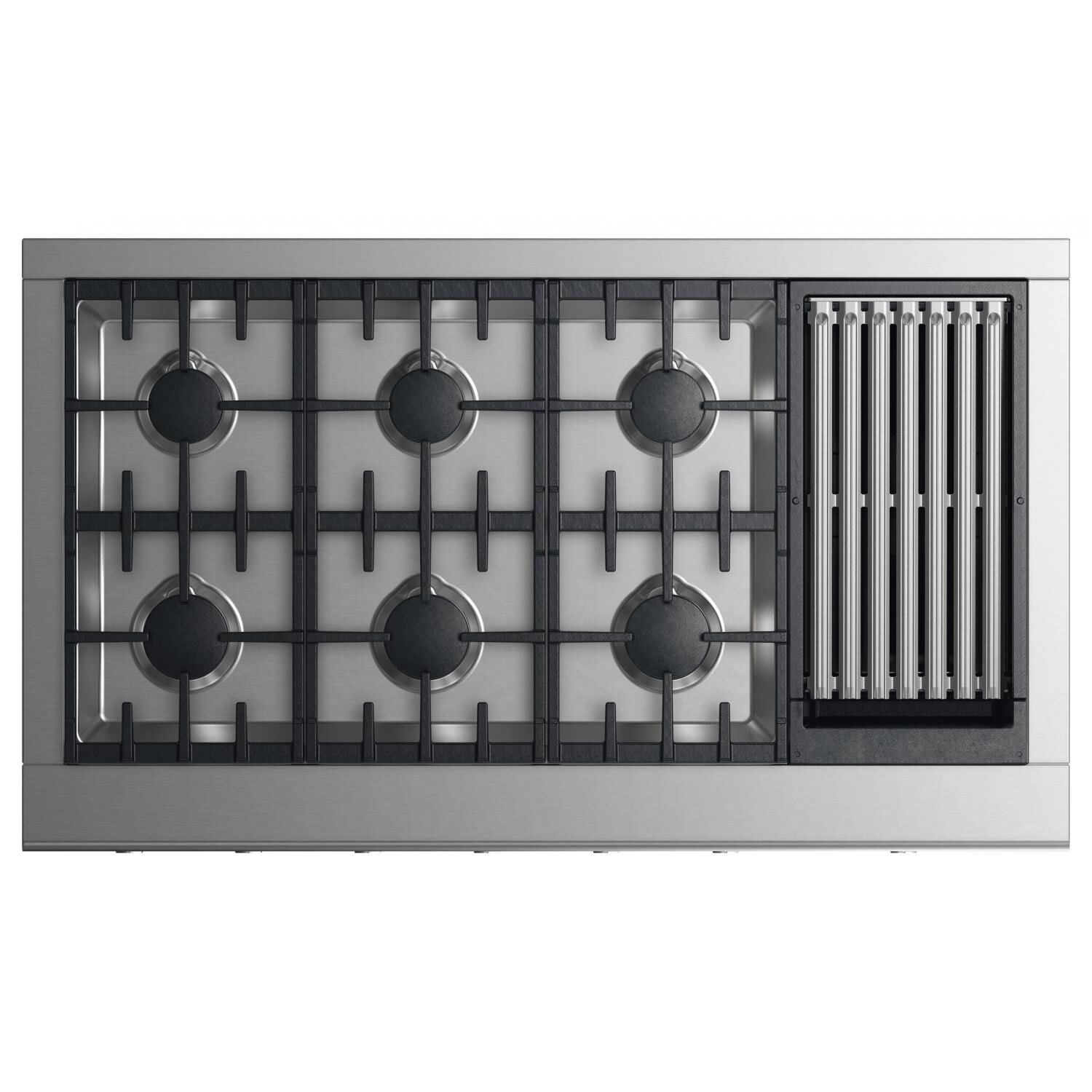 Fisher Paykel Professional 48-Inch 6-Burner Gas Cooktop With Grill - Top View thumbnail