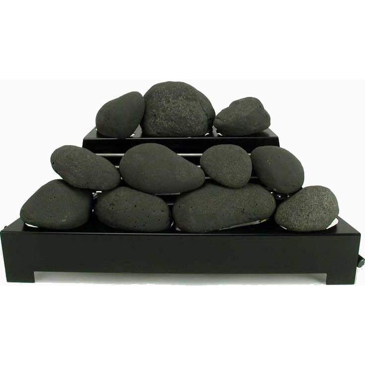 Rasmussen 24-Inch Black ALTERNA See-Thru FireStone Set With Vent-Free Black Chassis Burner thumbnail