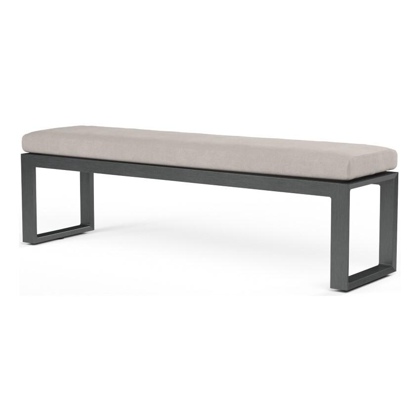 Redondo 72 Inch Aluminum Bench in Slate/Canvas Natural by Sunset West