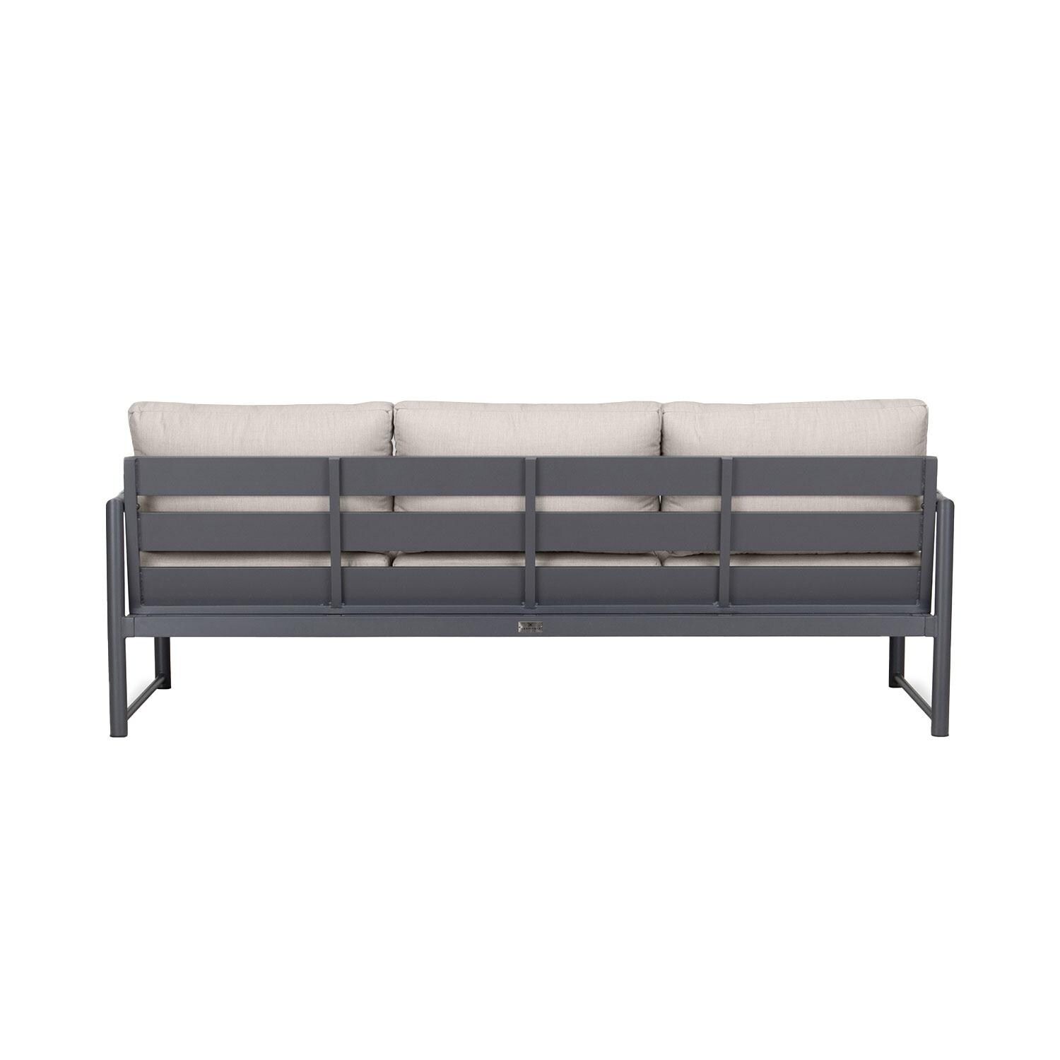 Lakeview AVEBAY-SL-PG-S-CS Avenue Bay Slate/Pebble Gray Sofa - Canvas Silver - Rear View - White Background thumbnail