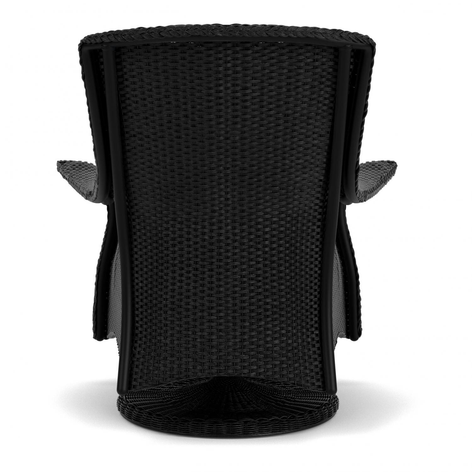 Lloyd Flanders Mandalay Swivel Rocker Lounge Chair in Ebony Finish with Tundra Dove fabric - Back thumbnail