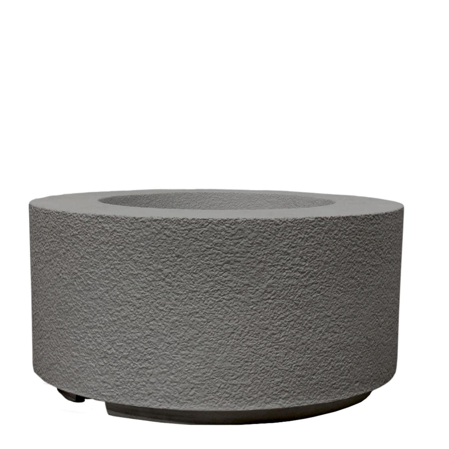 Cilindro 36-in Round GFRC Propane Fire Pit in Pewter by Prism Hardscapes