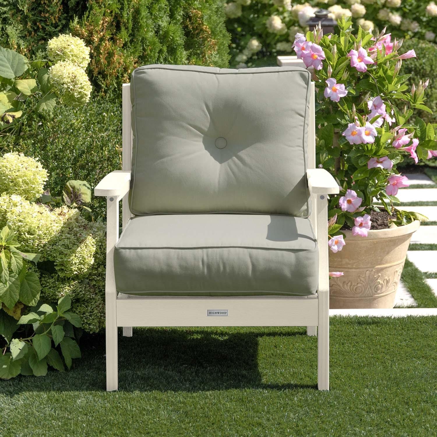 Blushing Bay Recycled Plastic Club Chair in Canvas Seasalt/Whitewash by Lakeview Outdoor Designs - Lifestyle thumbnail