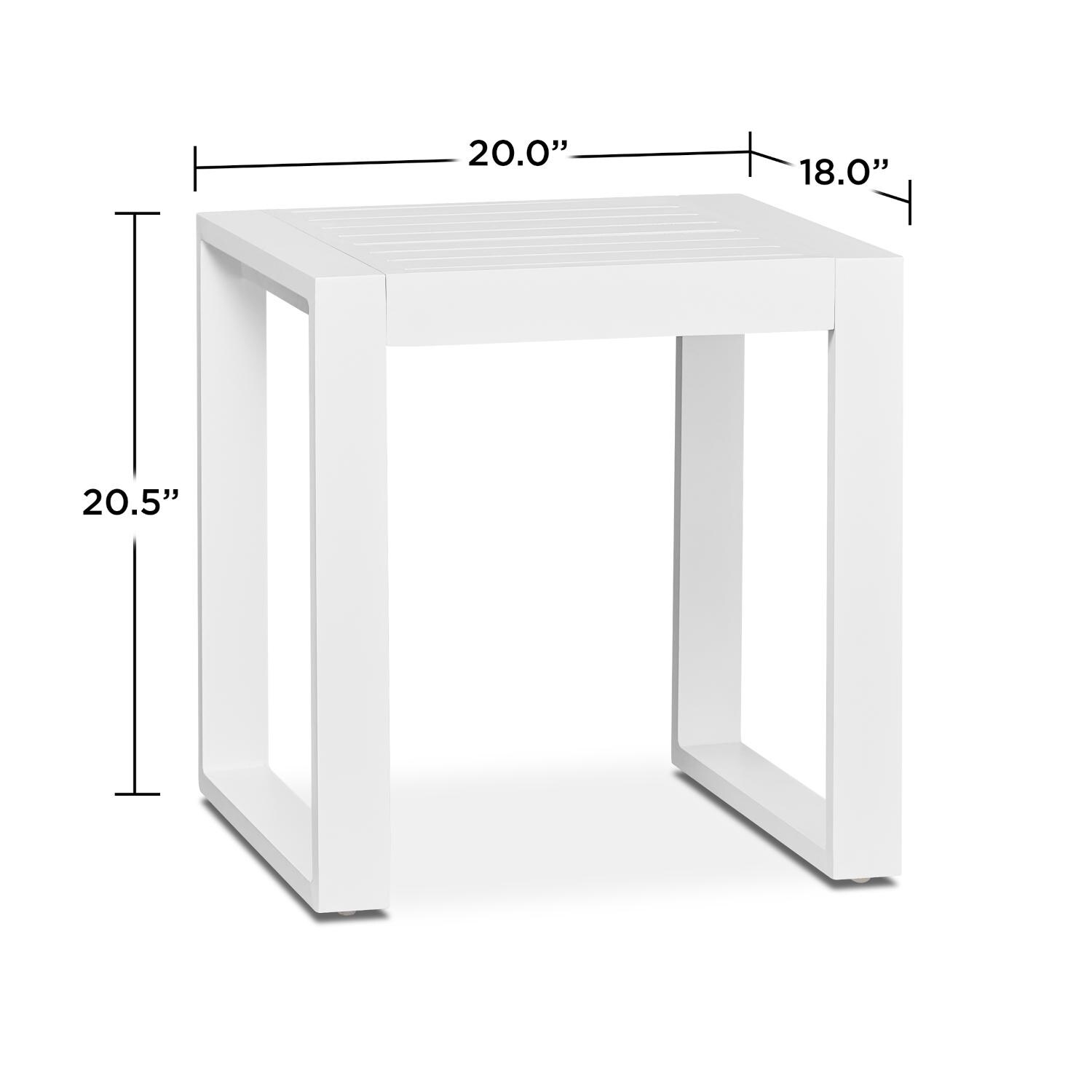 Lakeview Villa Flora White 2 Piece End Table Set - Dimensions thumbnail