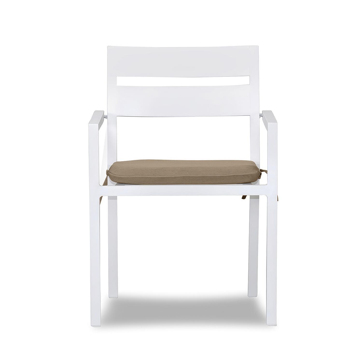 Calm Bay 9 Pc Square Dining Set in White/Heather Beige by Lakeview - Chair - White Background thumbnail