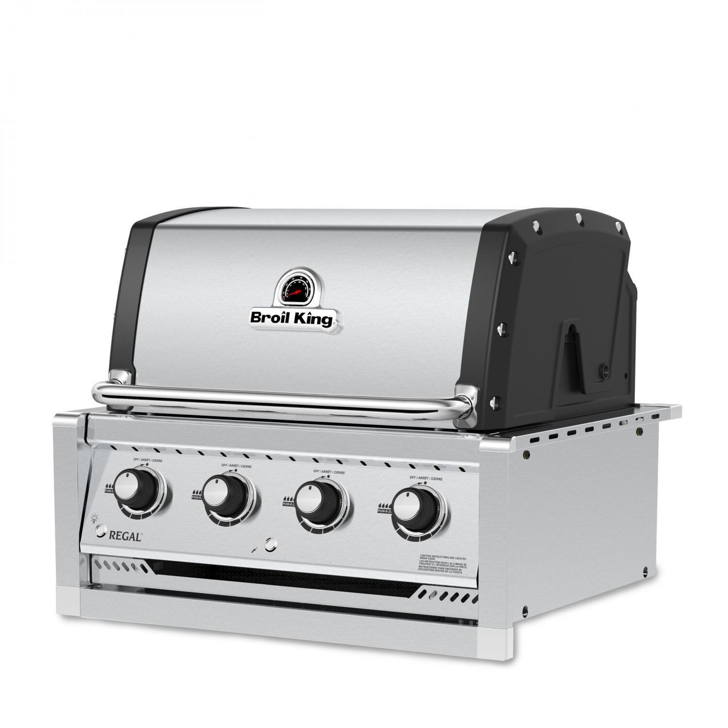 Broil King 885714 Regal S420 4-Burner Built-In Propane Gas Grill - Stainless Steel - Right-Side Angled View thumbnail