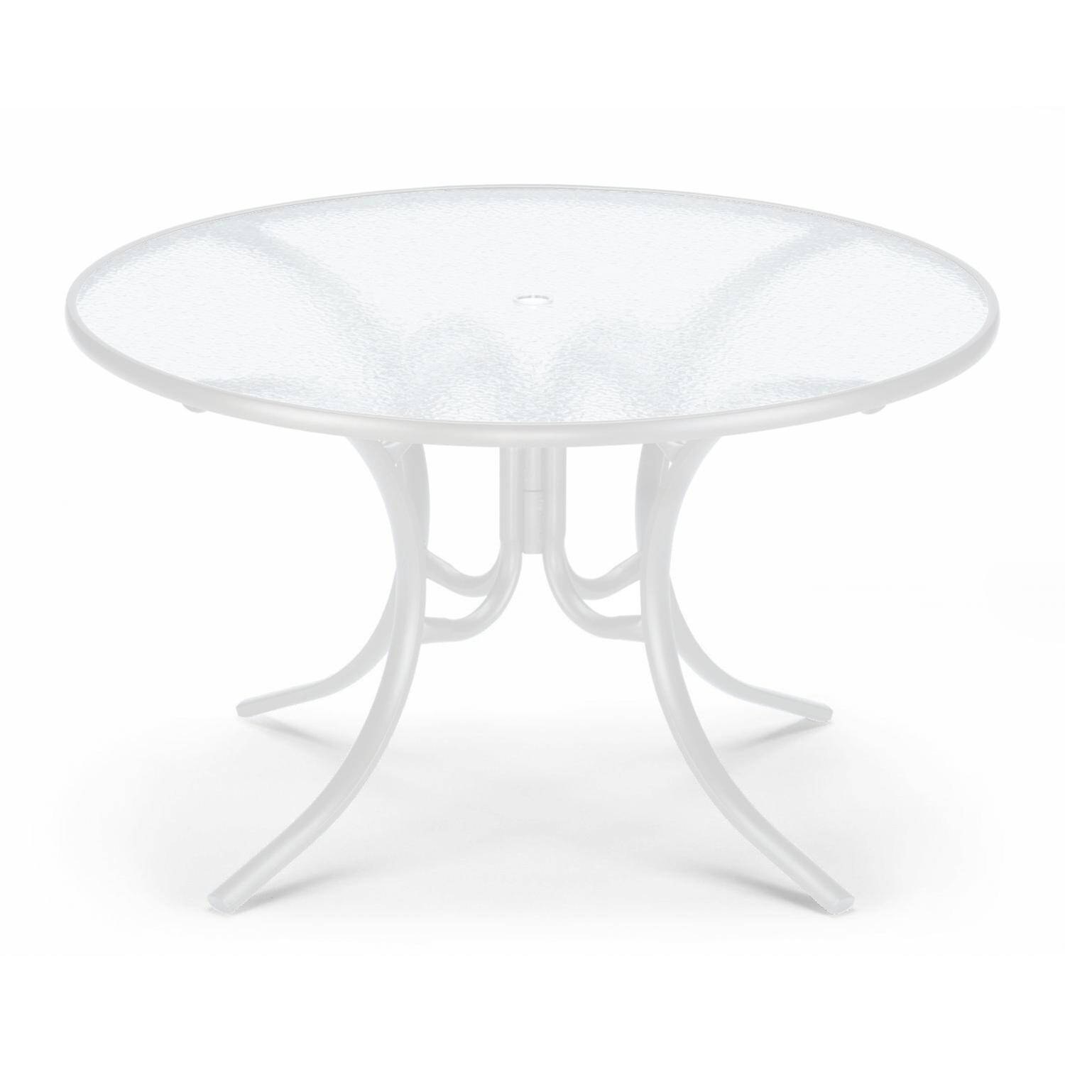 Telescope Casual 48 Inch Round Glass Top Table - Gloss White thumbnail