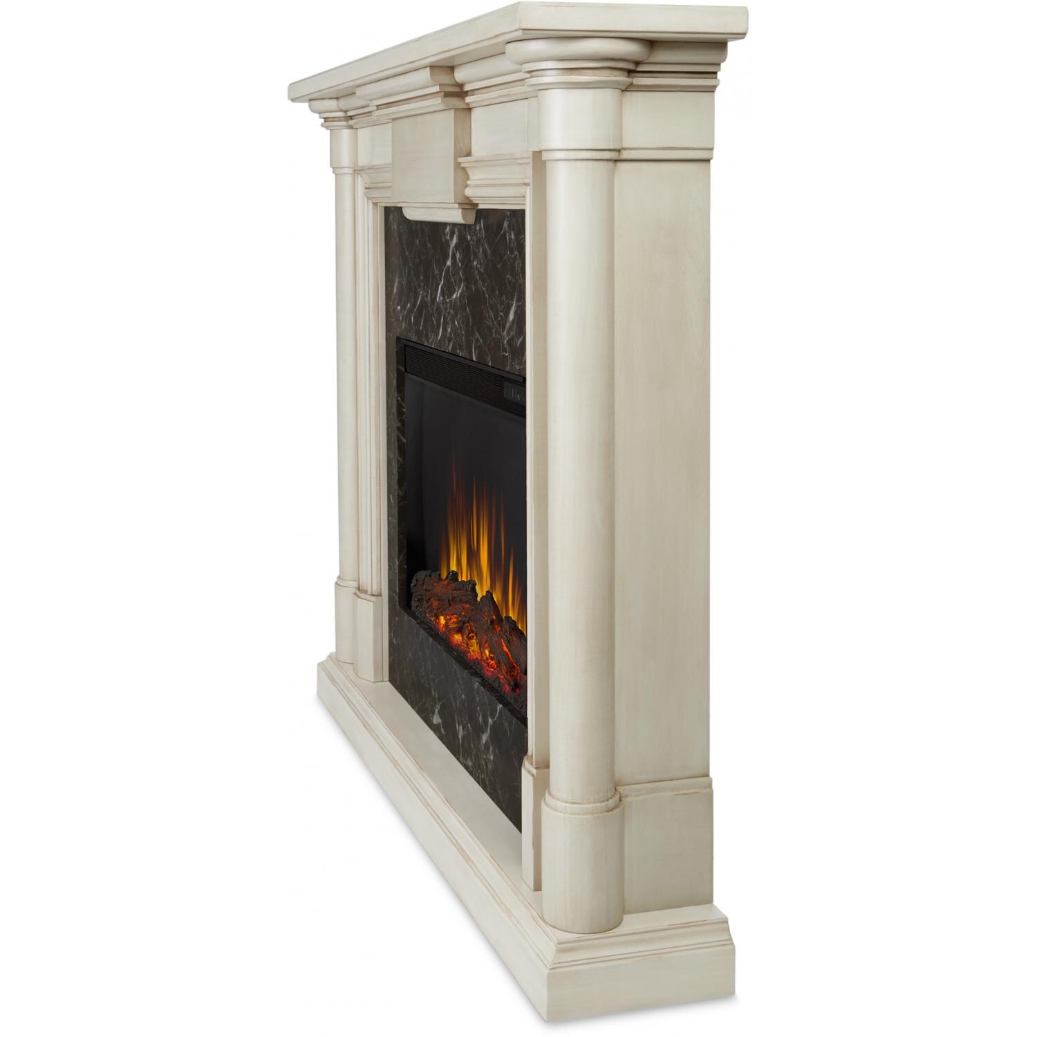 Real Flame Maxwell Electric Fireplace - Side - Whitewash thumbnail