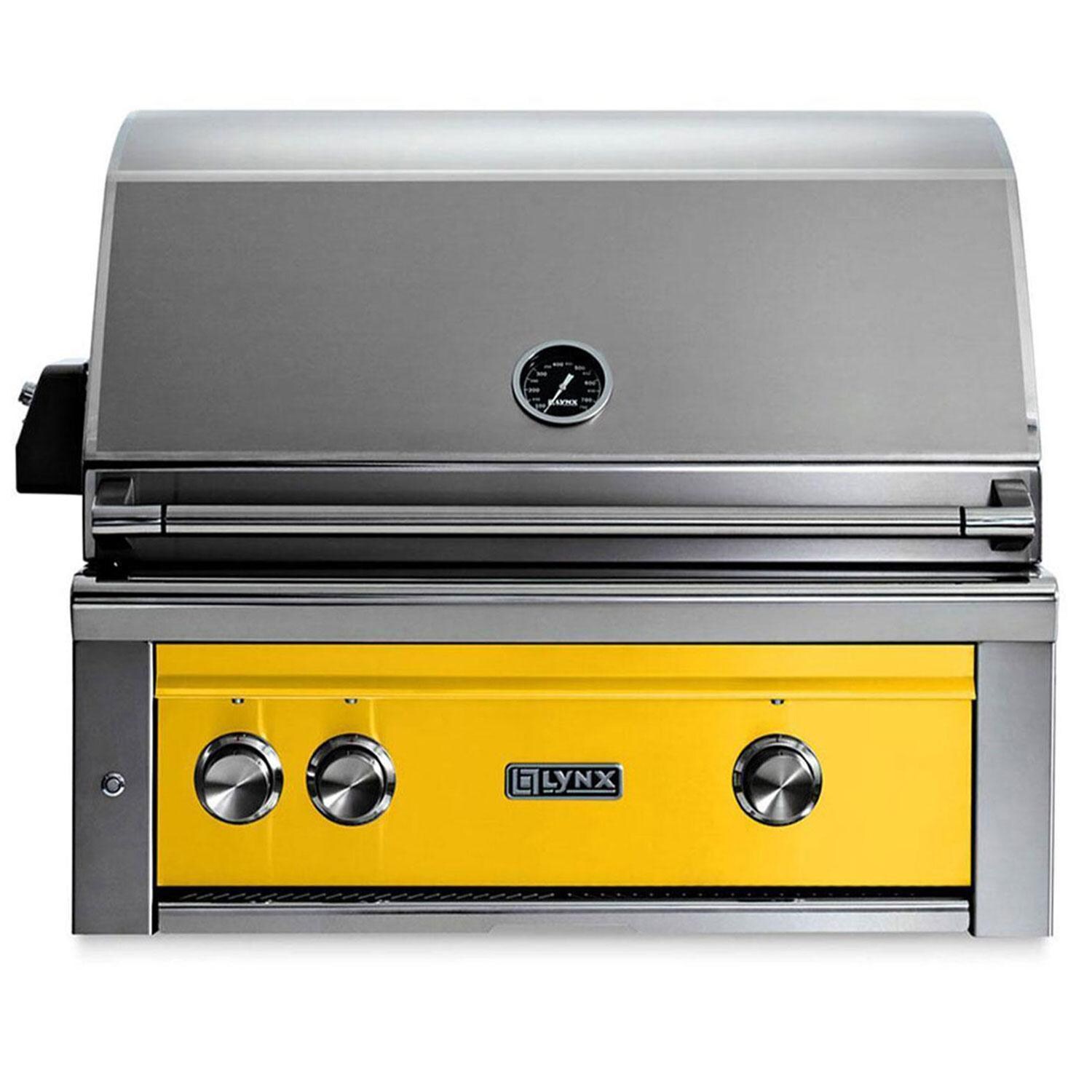 Lynx Professional 30 Inch Built-In Propane Grill w/ One Infrared Trident Burner & Rotisserie in California Poppy - L30TR-CALP