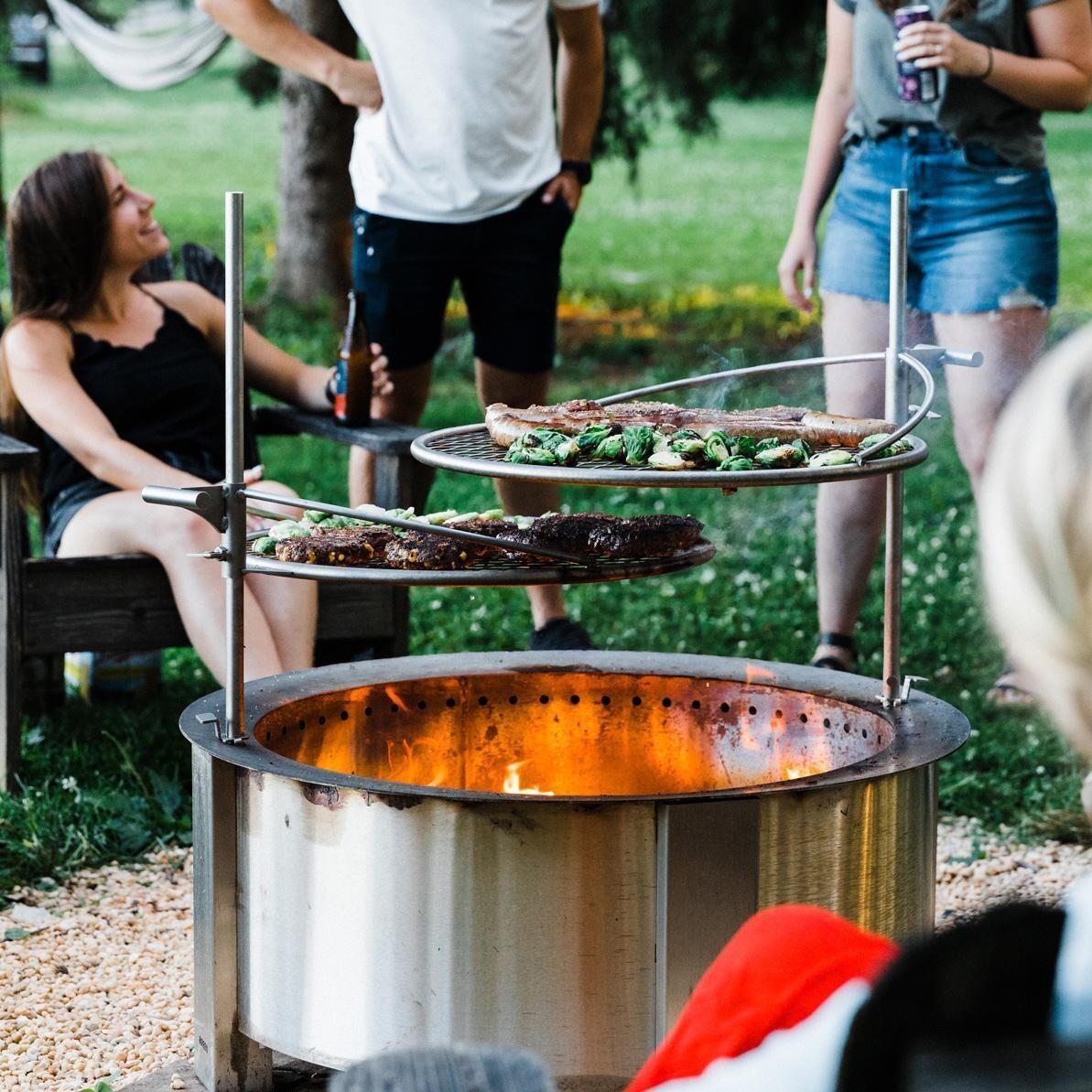 Breeo BR-X30S X Series 30 Inch Smokeless Round Stainless Steel Wood Burning Fire Pit - With Grill Accessory (Sold Separately) - Lifestyle thumbnail