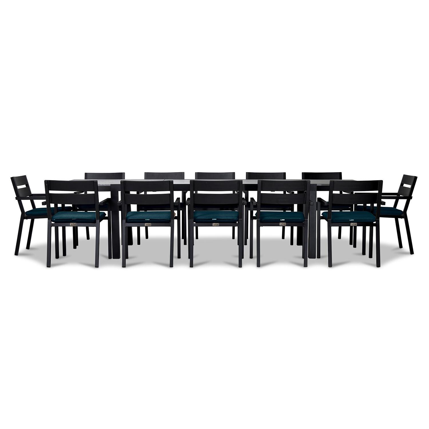 Calm Bay 13 Pc Extendable Dining Set in Black/Cast Lagoon by Lakeview - White Background 3 thumbnail