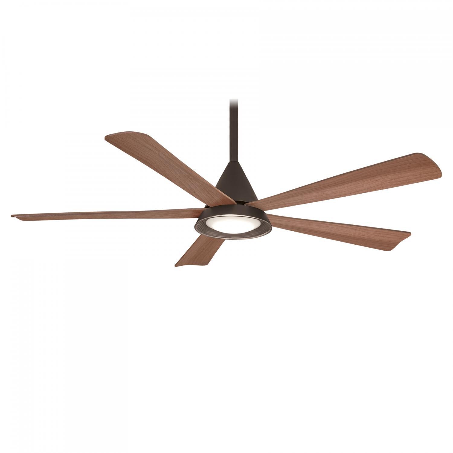 Minka-Aire F541L-ORB Cone 54-Inch Convertible Blade LED Ceiling Fan in Oil Rubbed Bronze Finish w/ Medium Maple Blades & Etched Lens thumbnail
