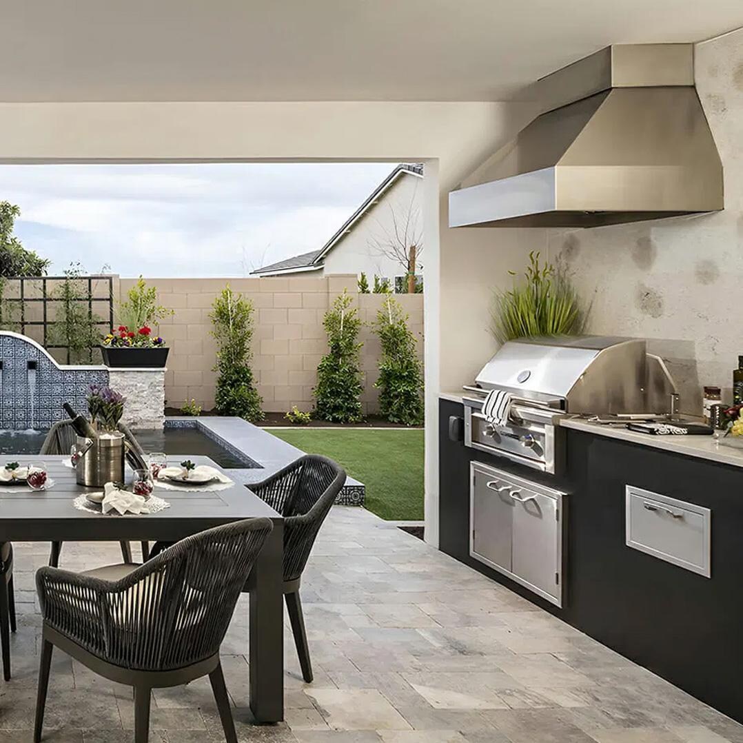 Trade-Wind P7272 Pyramid 72-Inch Outdoor BBQ Wall Hood - Stainless Steel - Hood Only - In Patio - Lifestyle thumbnail