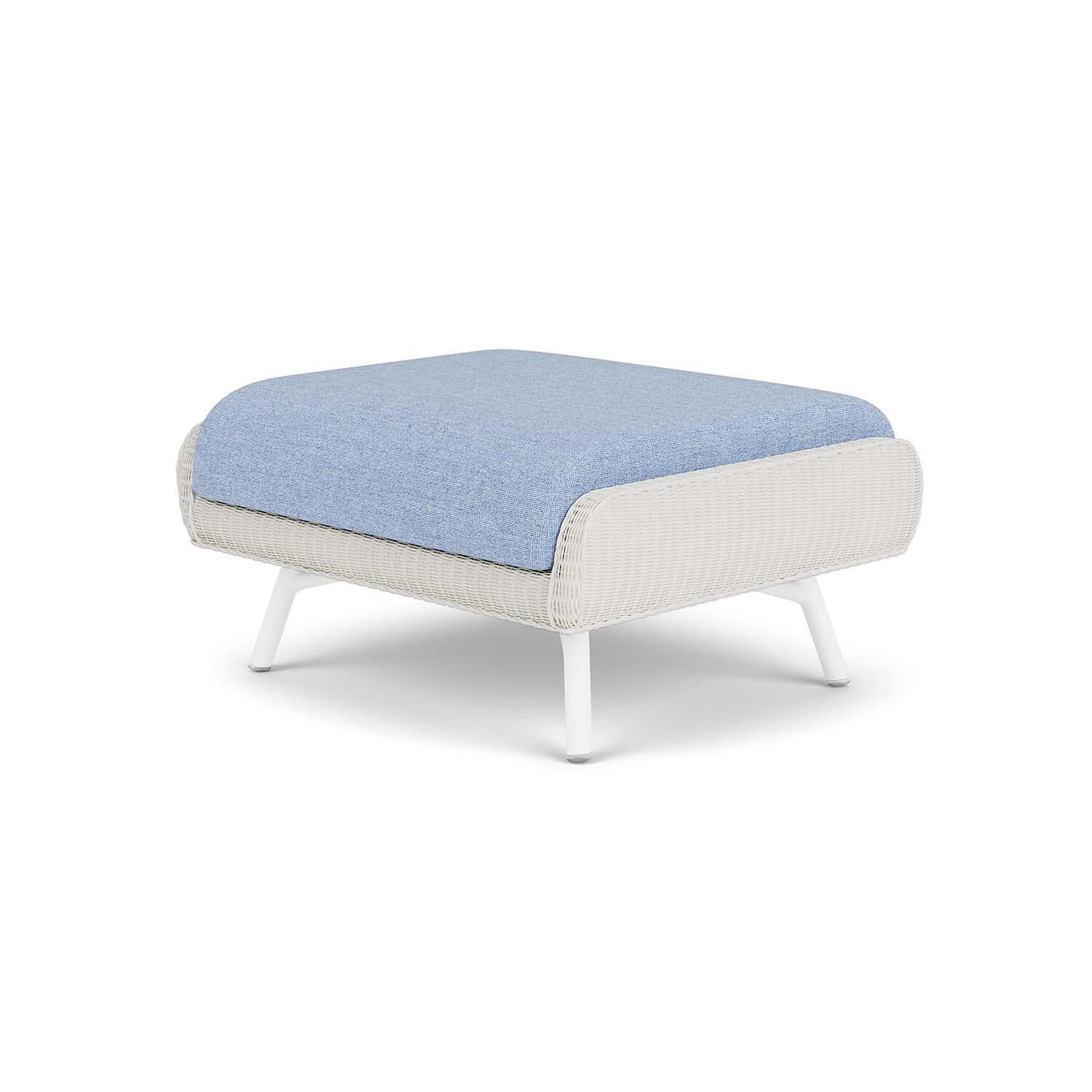 Lloyd Flanders Essence Ottoman W/Demo Skyway Fabric - Matte White Finish - Back Right thumbnail