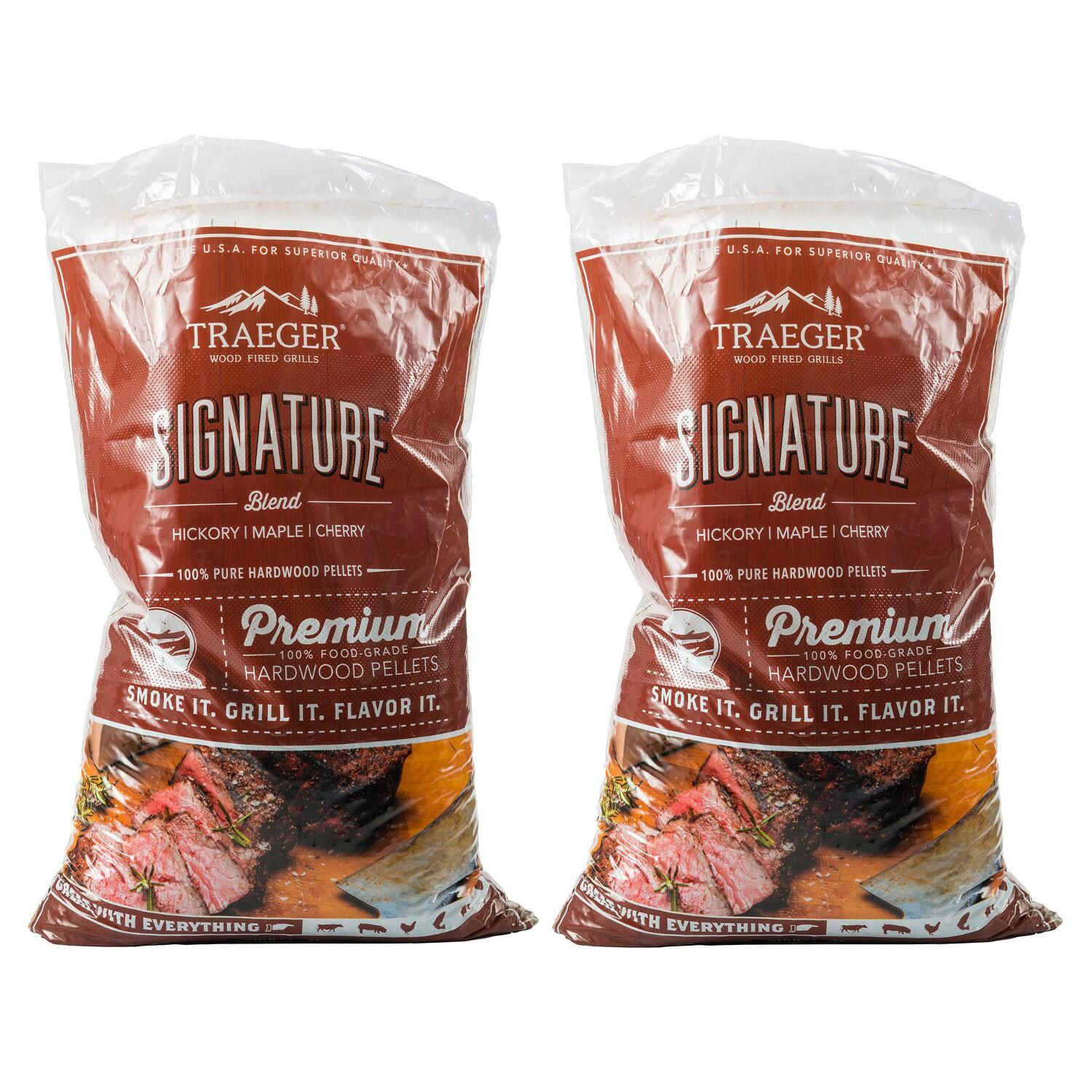 Traeger 40 Lb. Natural Hardwood Pellets 2 Bags Of 20 Lbs Signature