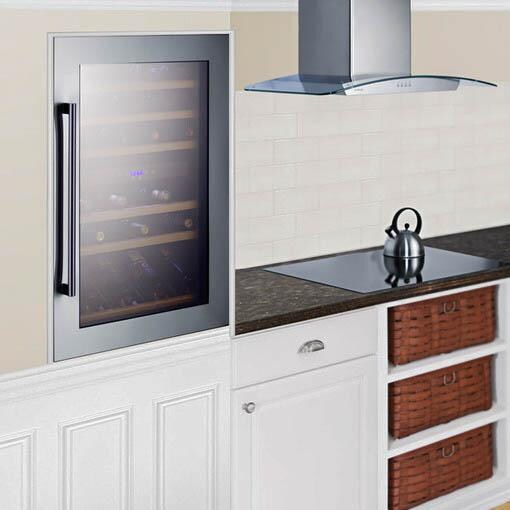 Summit 59 Bottle Built-In Single Zone Wine Cellar - Stainless Steel - Set thumbnail