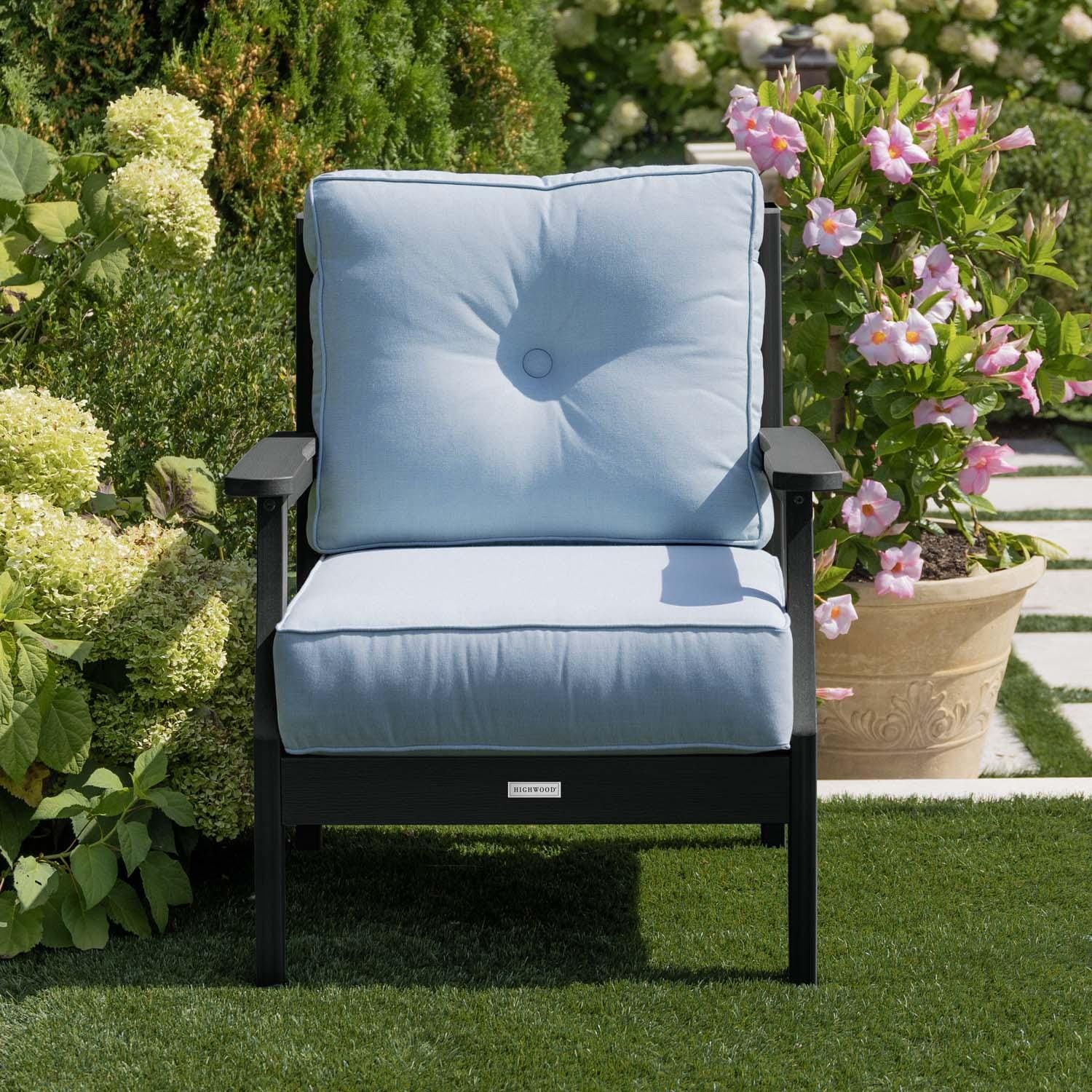 Blushing Bay Recycled Plastic Club Chair in Bliss Dew/Black by Lakeview Outdoor Designs - Lifestyle thumbnail