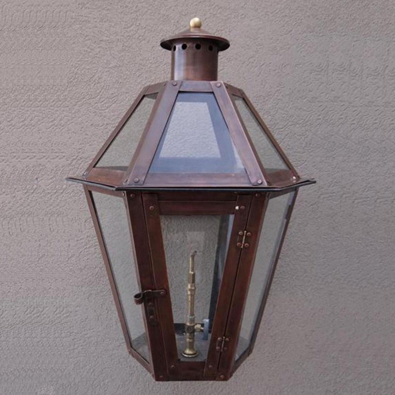 Regency GL23 Poydras Natural Gas Light With Open Flame Burner And Electronic Ignition On Wall Scroll Mount