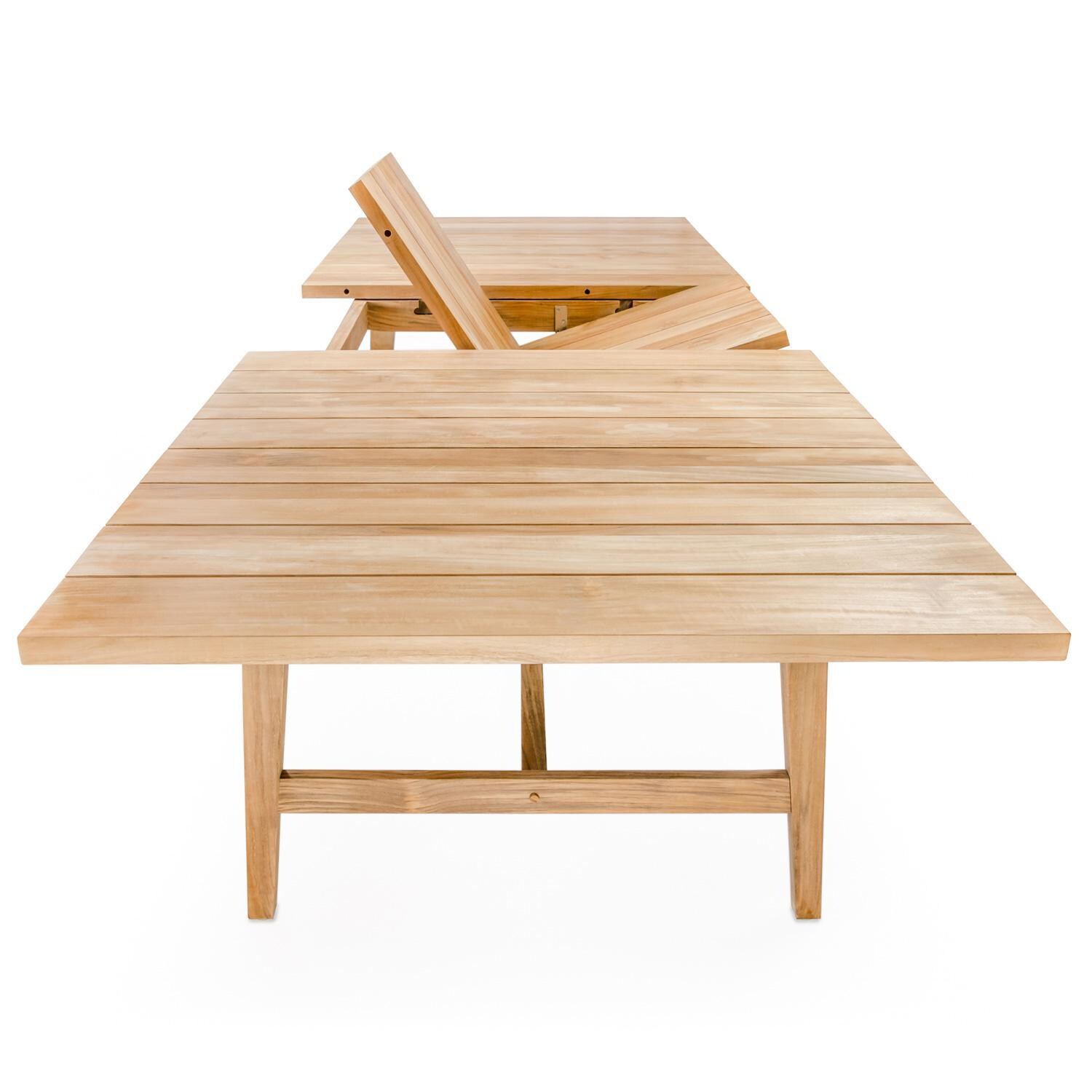 Teak + Table Capri Extend 96/120 Inch Dining Table W/ Extension - Hidden Leaf Storage - White Background thumbnail