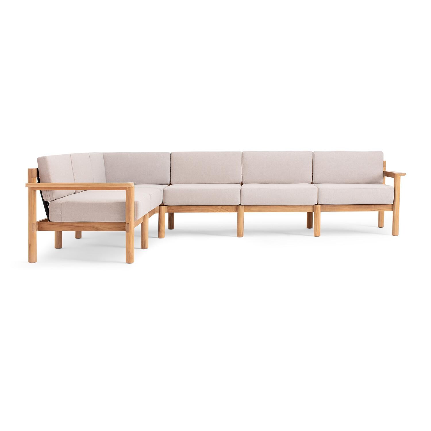 Neighbor HVN-SECT6-AS-2 6 Piece Sectional W/ Teak Arms - Front View thumbnail