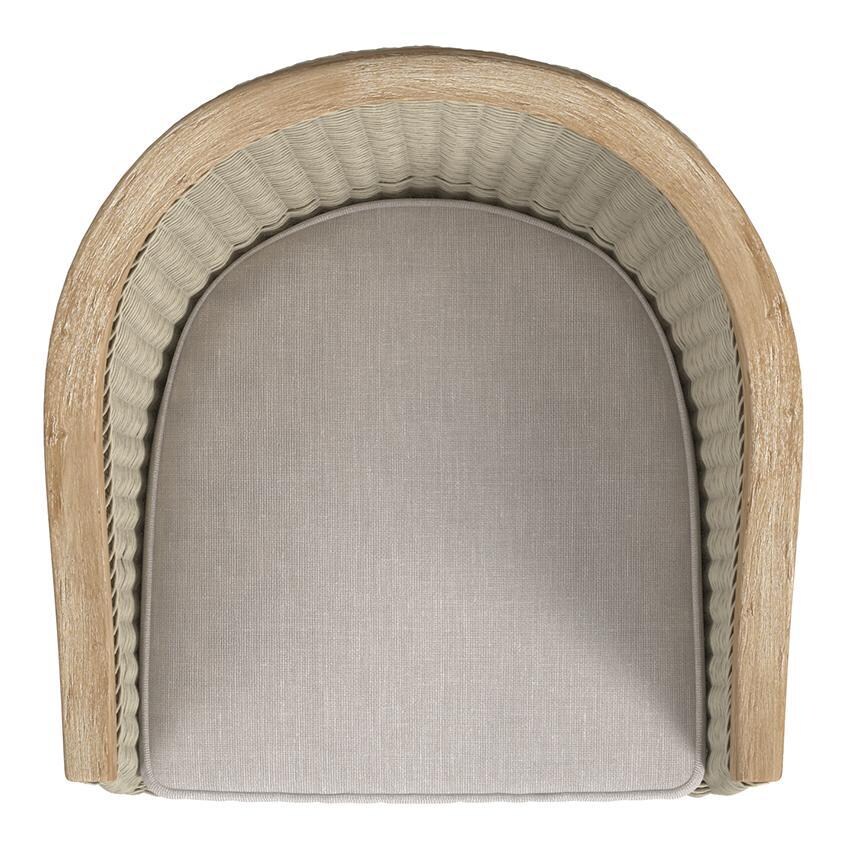 Cambria Teak Dining Arm Chair in Light Wood/Canvas Canvas by Sunset West - Top - White Background thumbnail