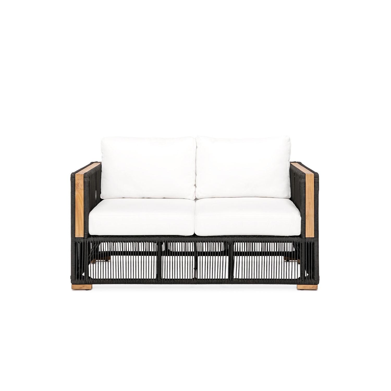 Pelican View 2 Person Woven Rope Loveseat in Black/Natural by Lakeview Outdoor Designs