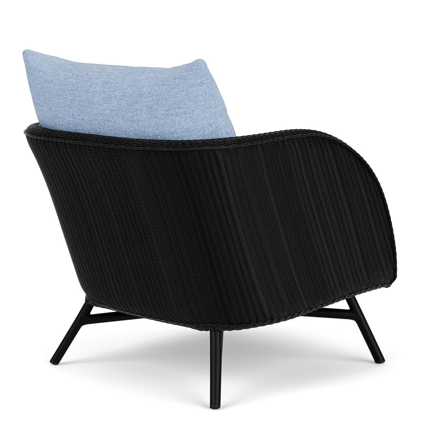 Lloyd Flanders Essence Lounge Chair W/Demo Skyway Fabric - Ebony Finish - Back Right thumbnail