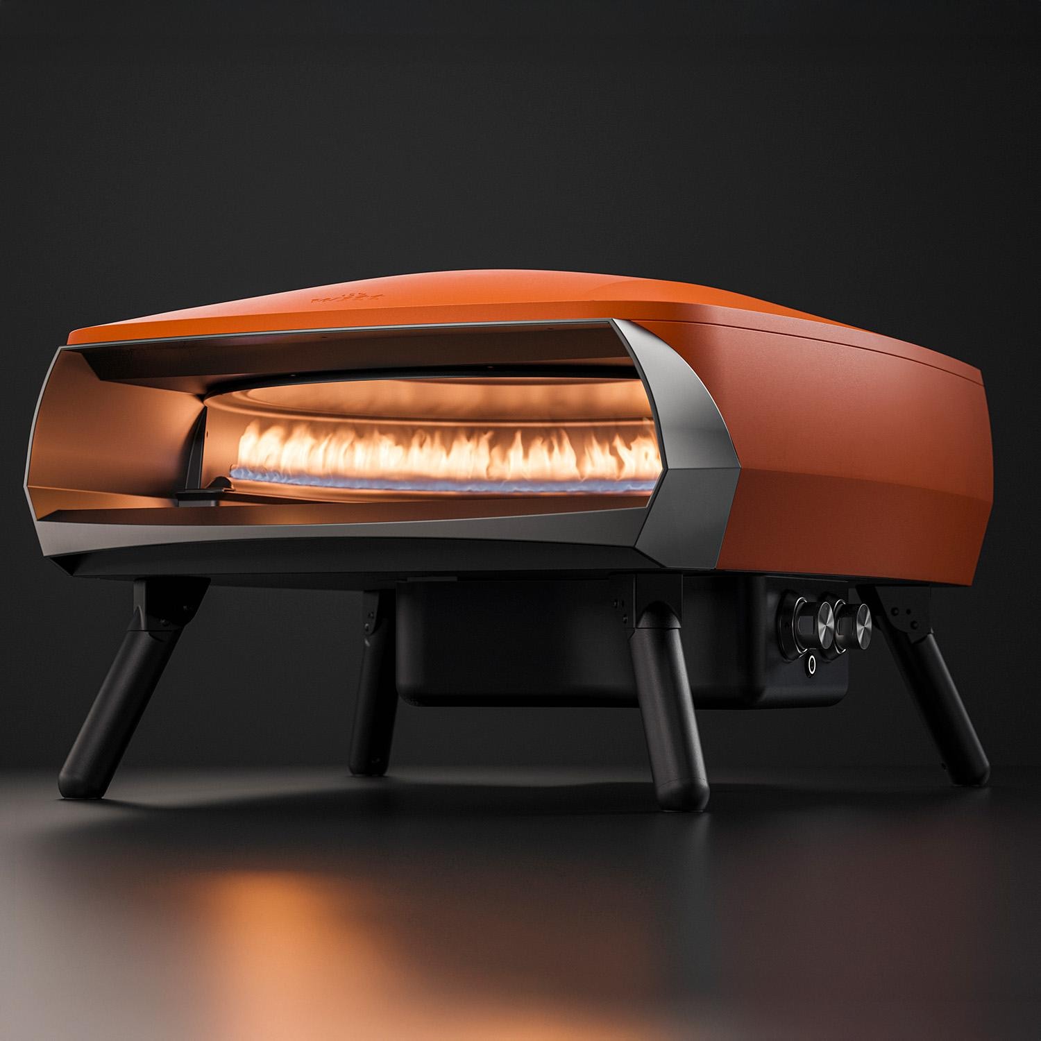 Witt 80650066 Etna Rotante Propane Pizza Oven - Matte Orange -  Front Right - White Background thumbnail