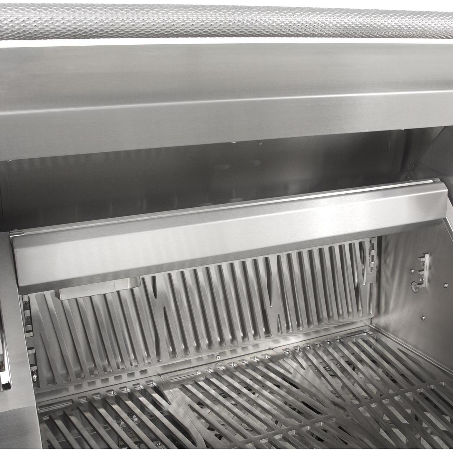 Hestan 36-Inch Built-In Gas Grill With Sear Burner And Rotisserie - Warming Rack Stowed Away thumbnail