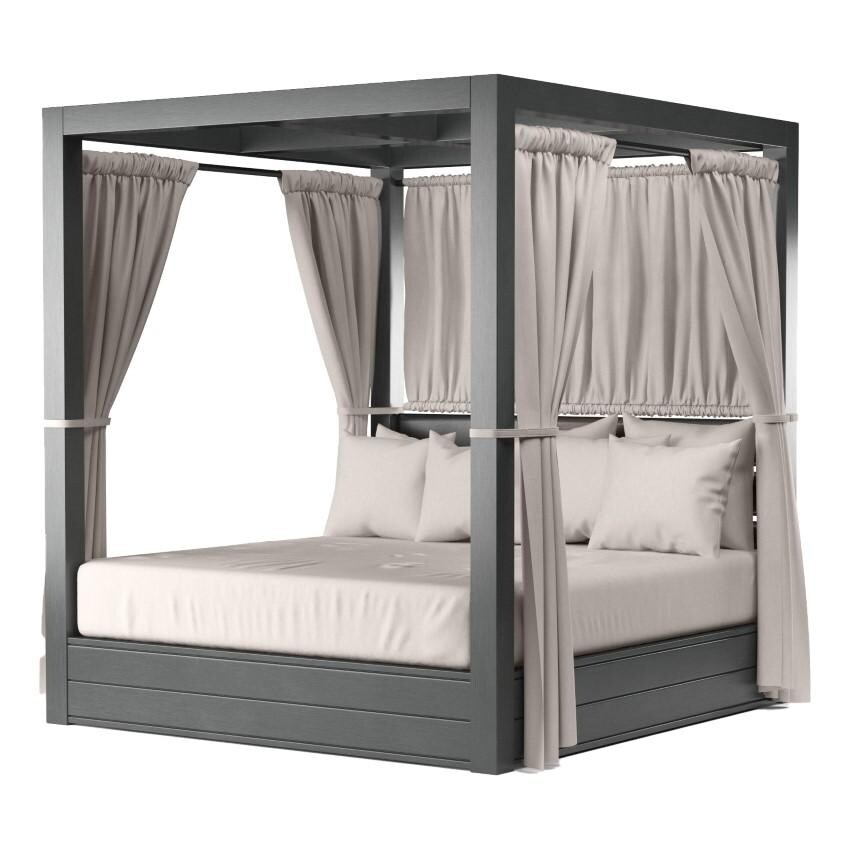 Redondo Aluminum Daybed in Slate/Canvas Natural by Sunset West