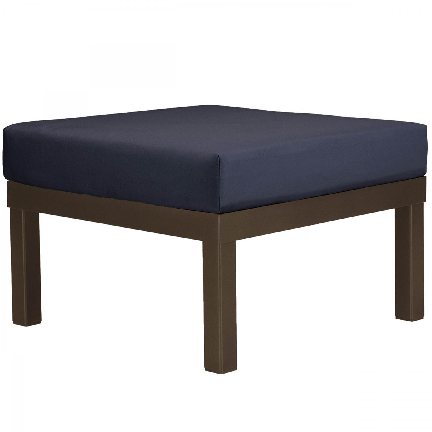 Ashbee Aluminum Patio Ottoman By Telescope Casual - Textured Kona/Indigo thumbnail
