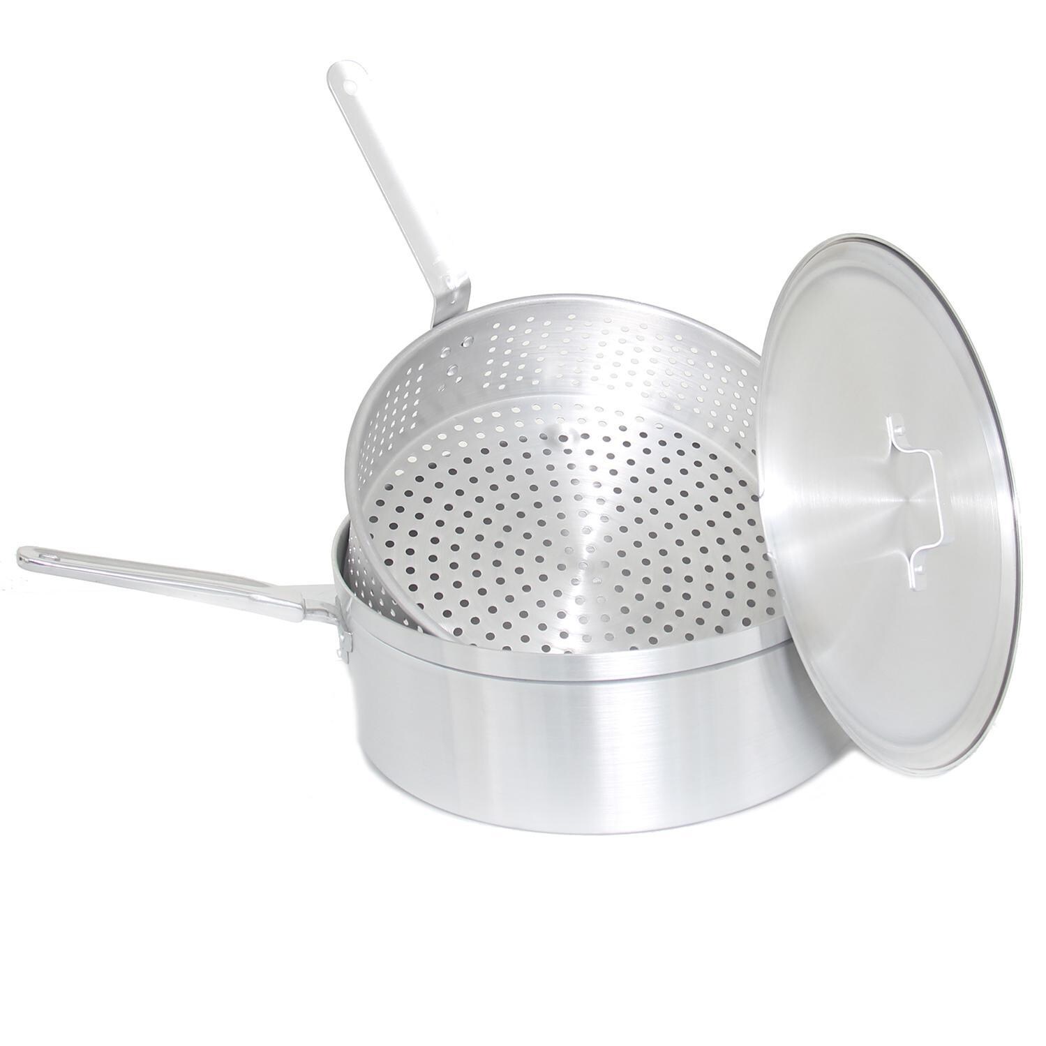 Cajun Classic 14Inch Aluminum Fry Pot With Basket And Lid GL10175A