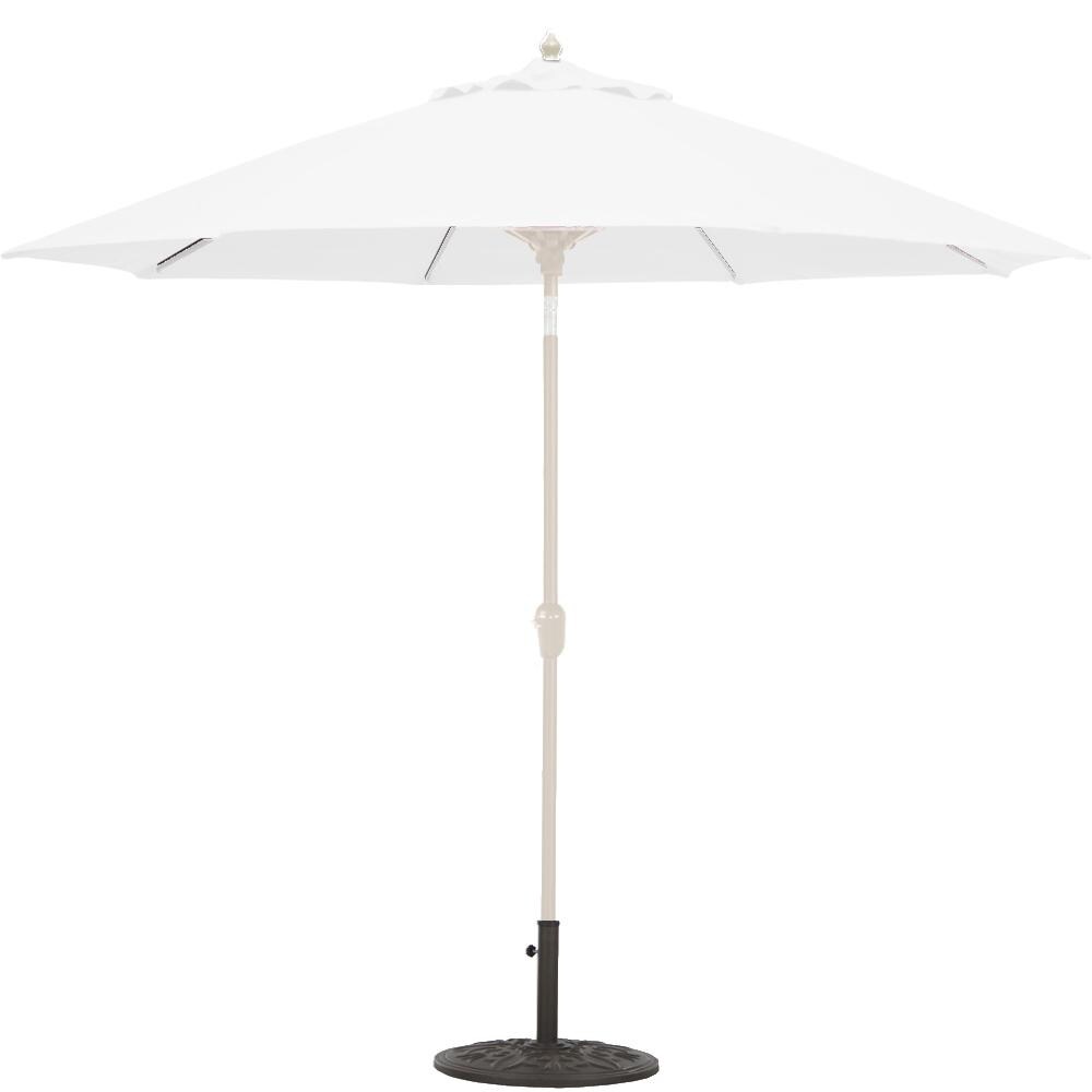 Galtech 9 Ft. Octagonal Bar Height Aluminum Patio Umbrella W/ Crank Lift & Auto Tilt - White Frame W/ Natural Sunbrella Fabric (Umbrella Base Not Included) thumbnail